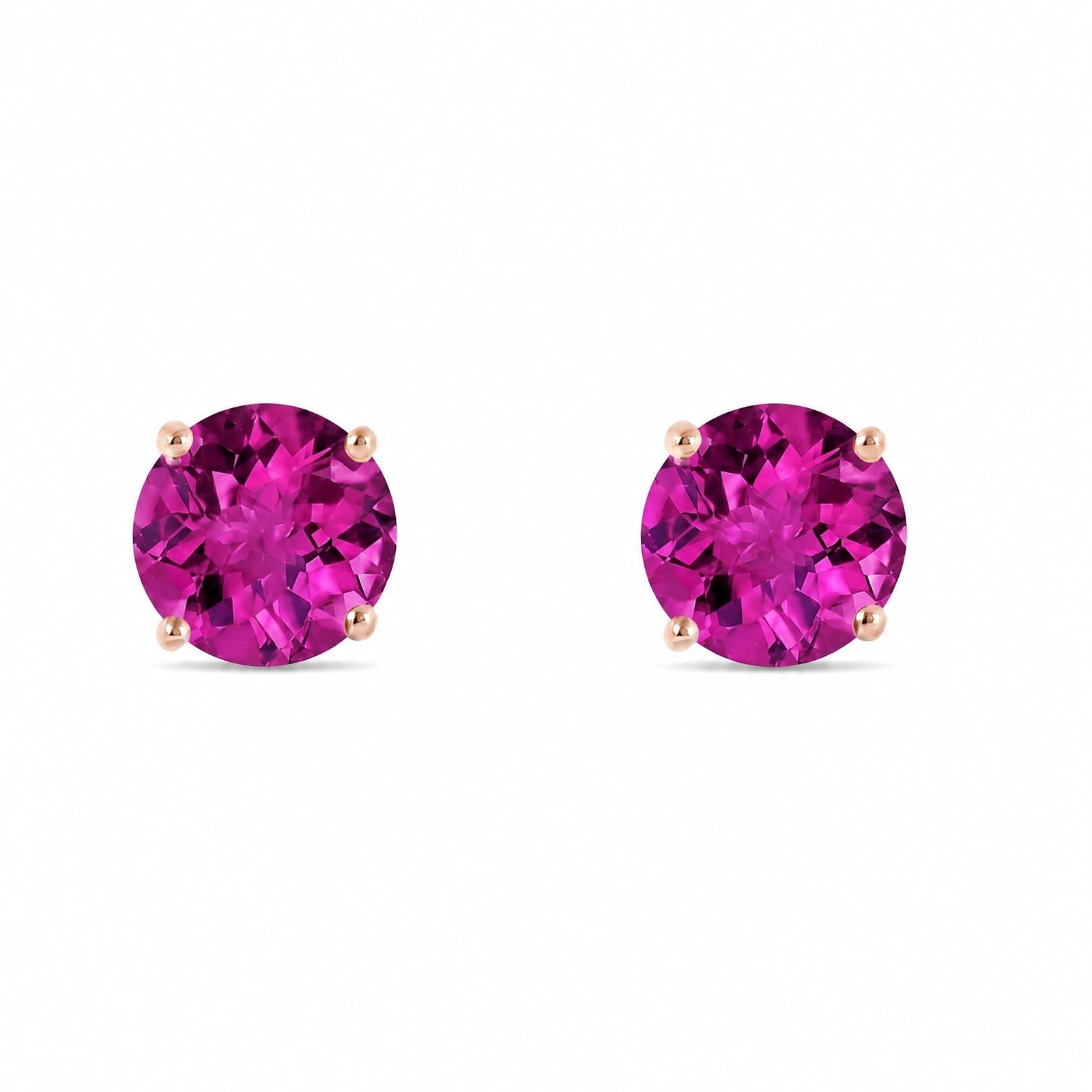 Rose Gold Petal Earrings Pink Topaz 10K — Luna