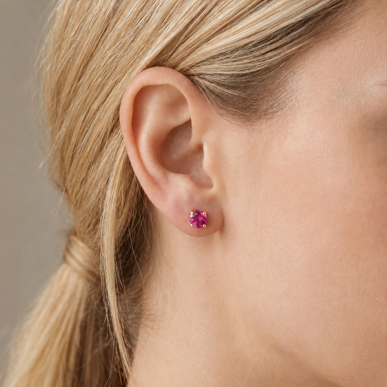 Rose Gold Petal Earrings Pink Topaz 10K — Luna