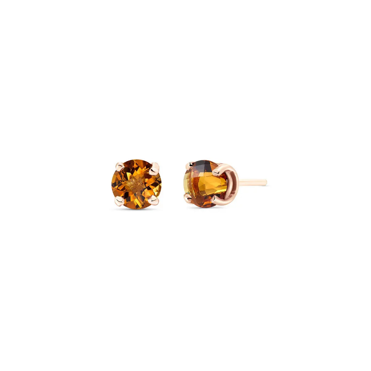 Rose Gold Petal Earrings Citrine 10K — Luna