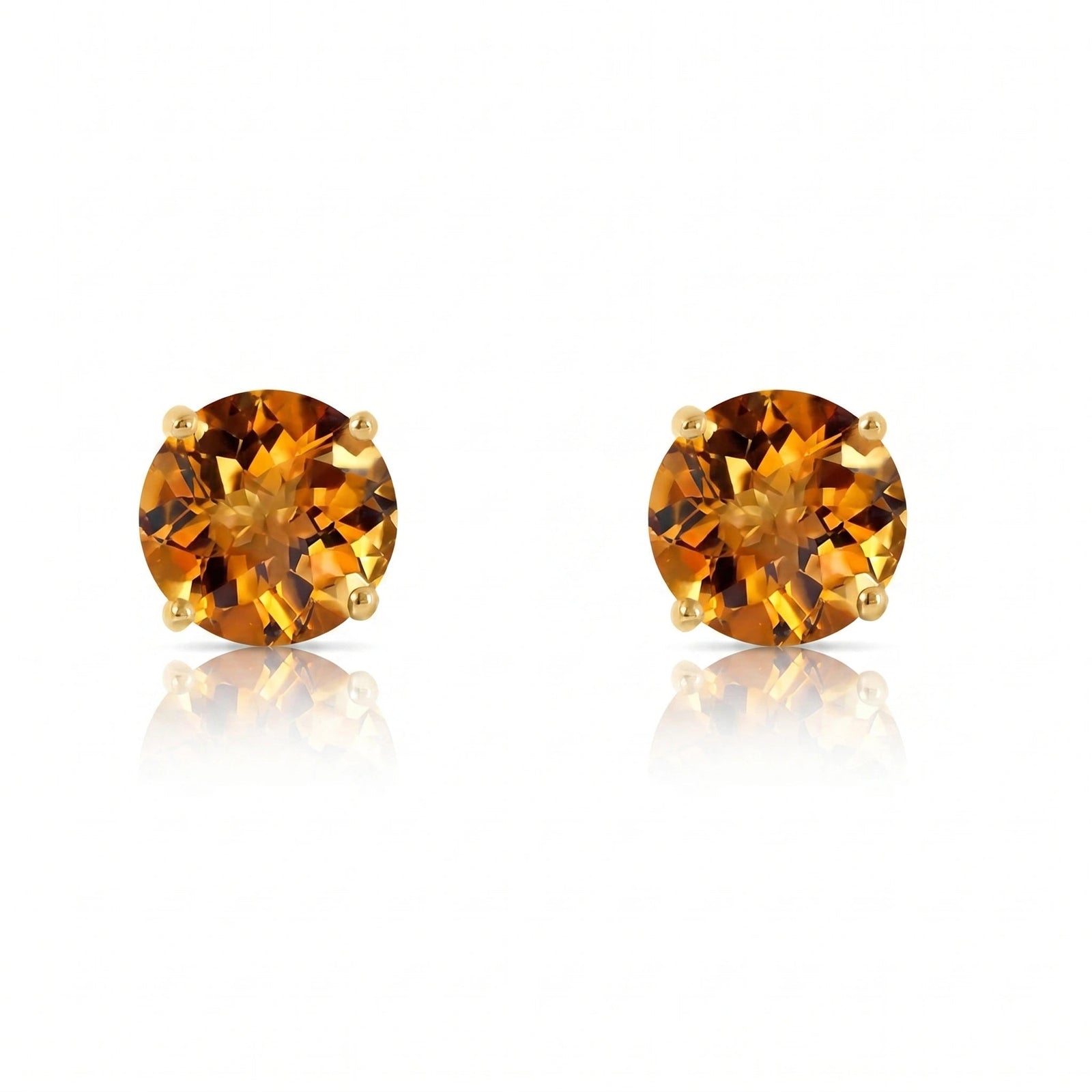 Yellow Gold Petal Earrings Citrine 10K — Luna