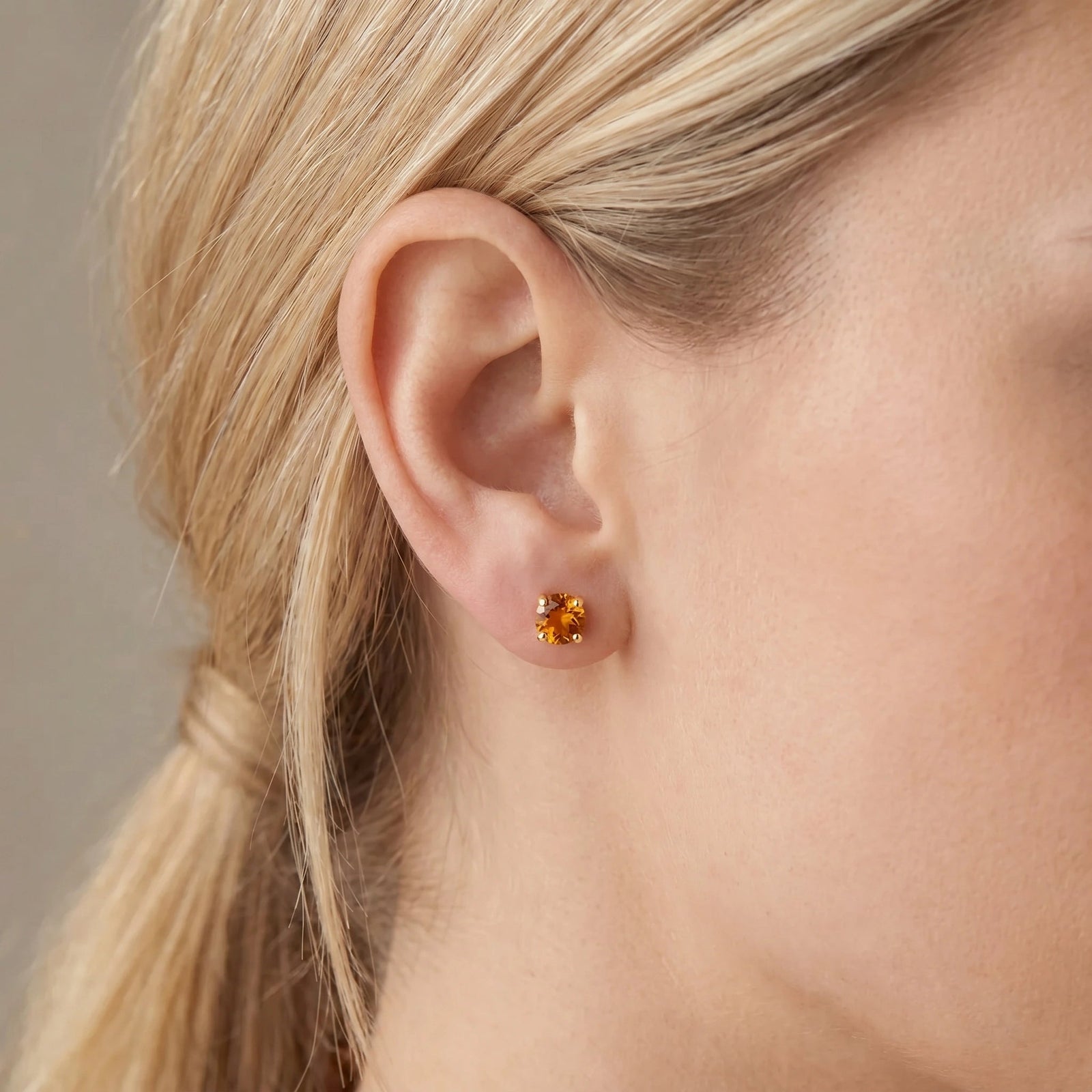Yellow Gold Petal Earrings Citrine 10K — Luna