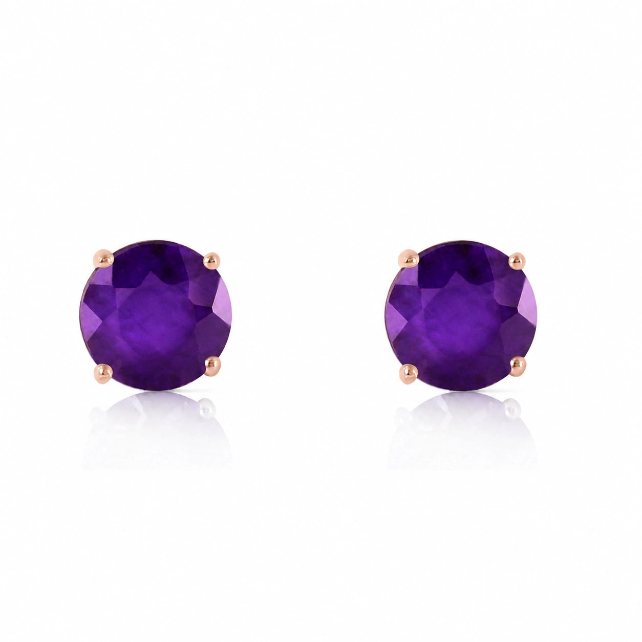 Rose Gold Petal Earrings Amethyst 10K — Luna