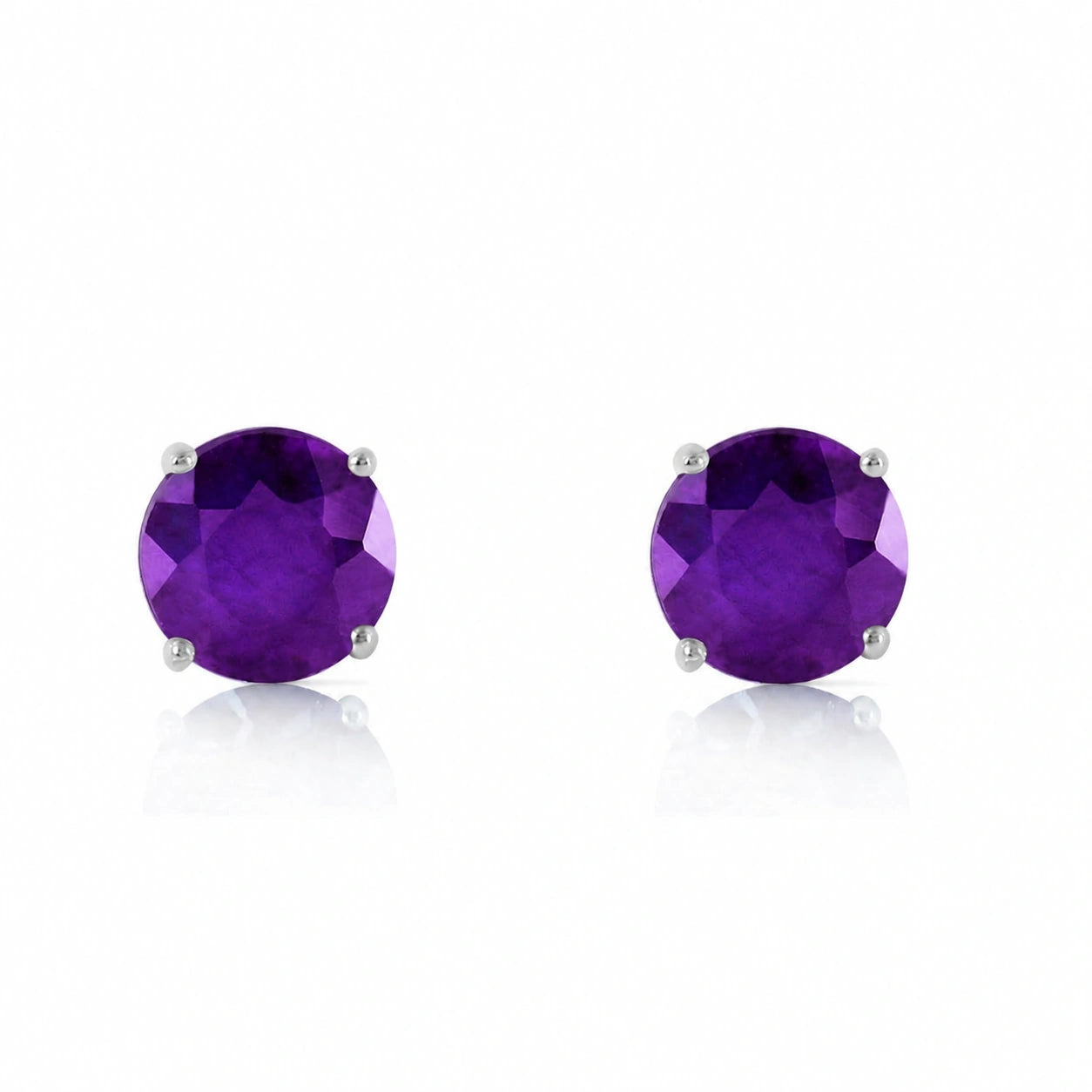 White Gold Petal Earrings Amethyst 10K — Luna