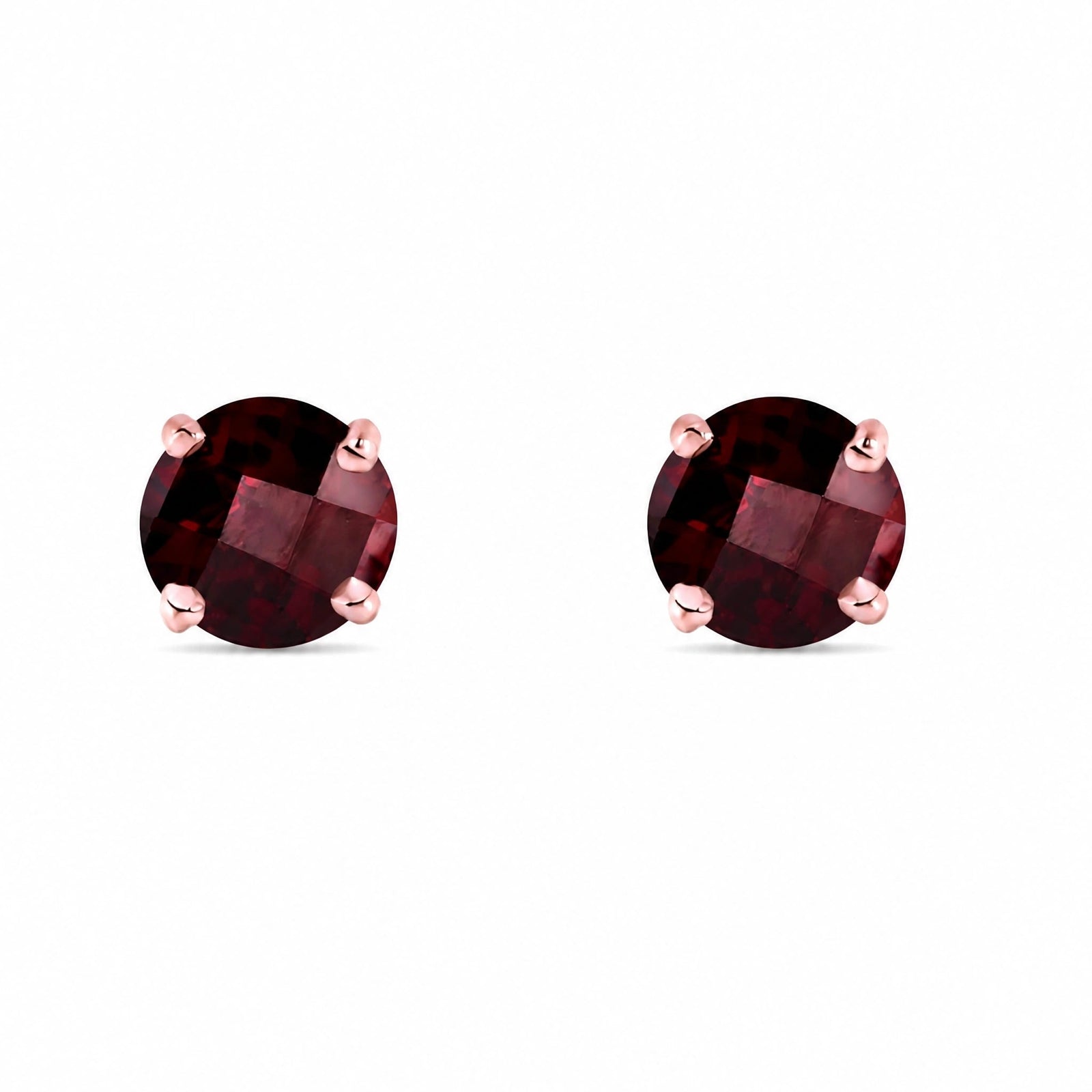 Rose Gold Petal Earrings Garnet 10K — Luna