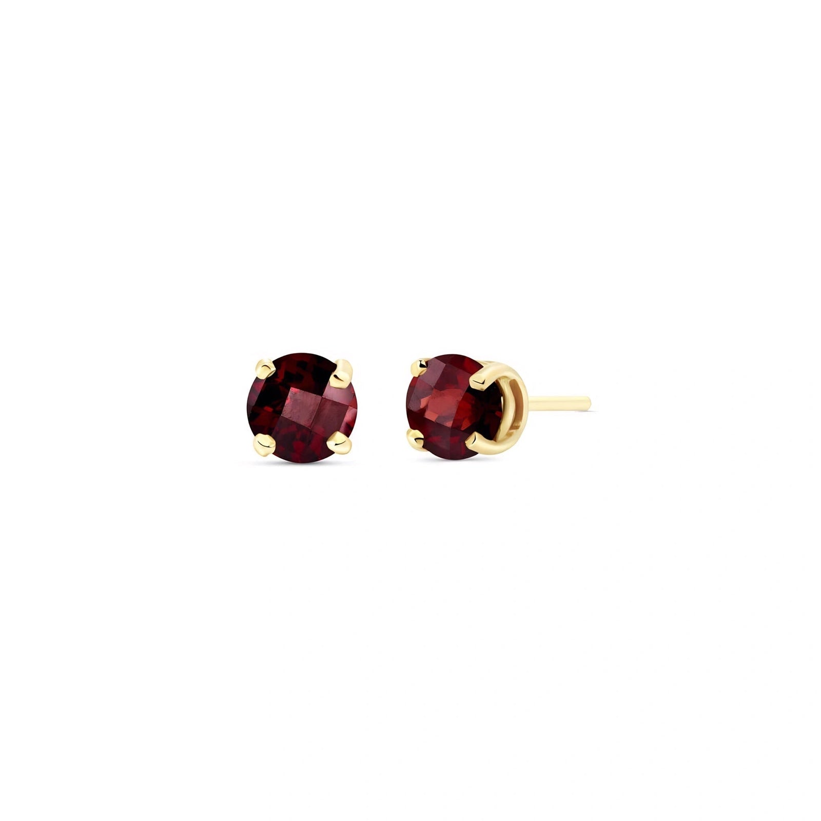 Yellow Gold Petal Earrings Garnet 10K — Luna