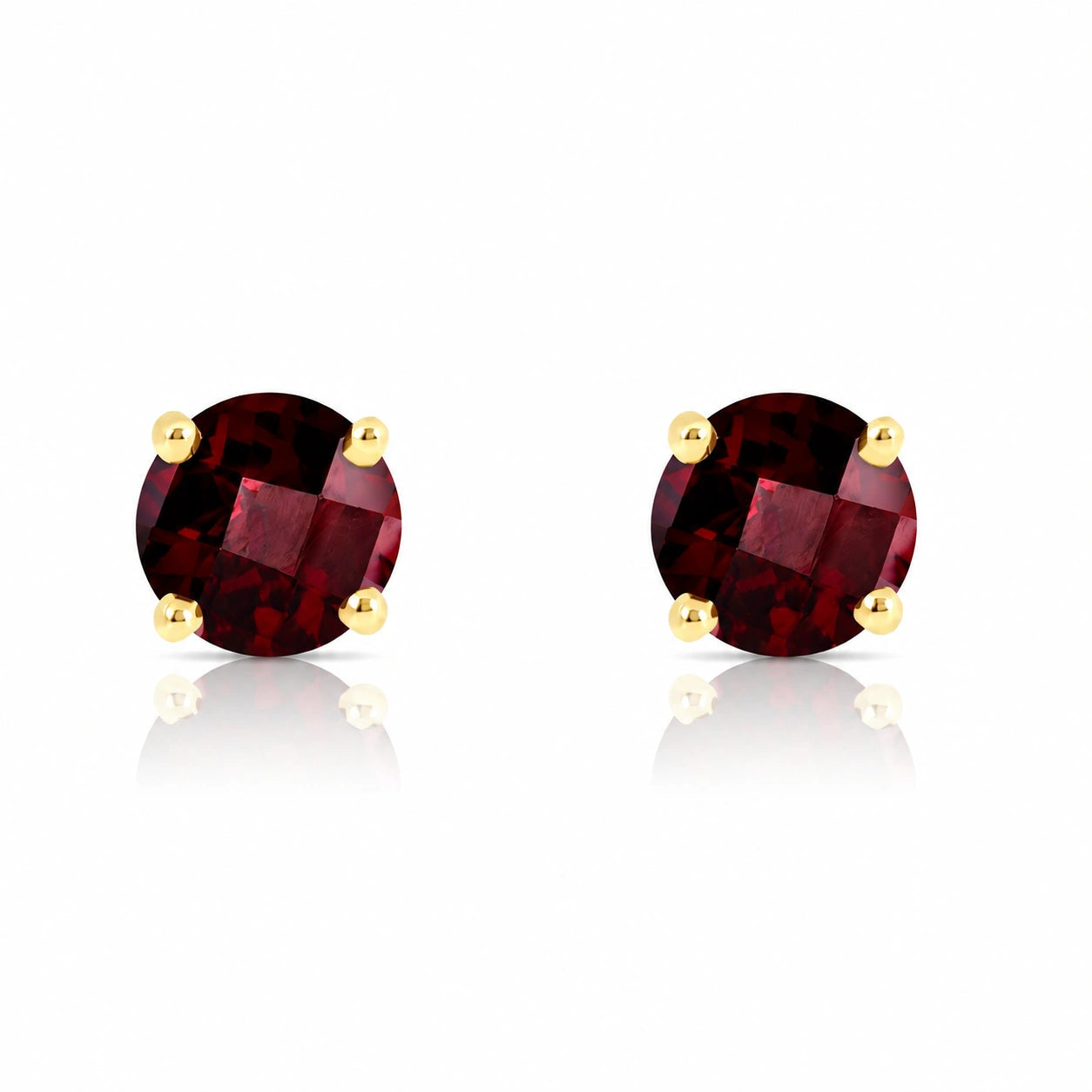 Yellow Gold Petal Earrings Garnet 10K — Luna