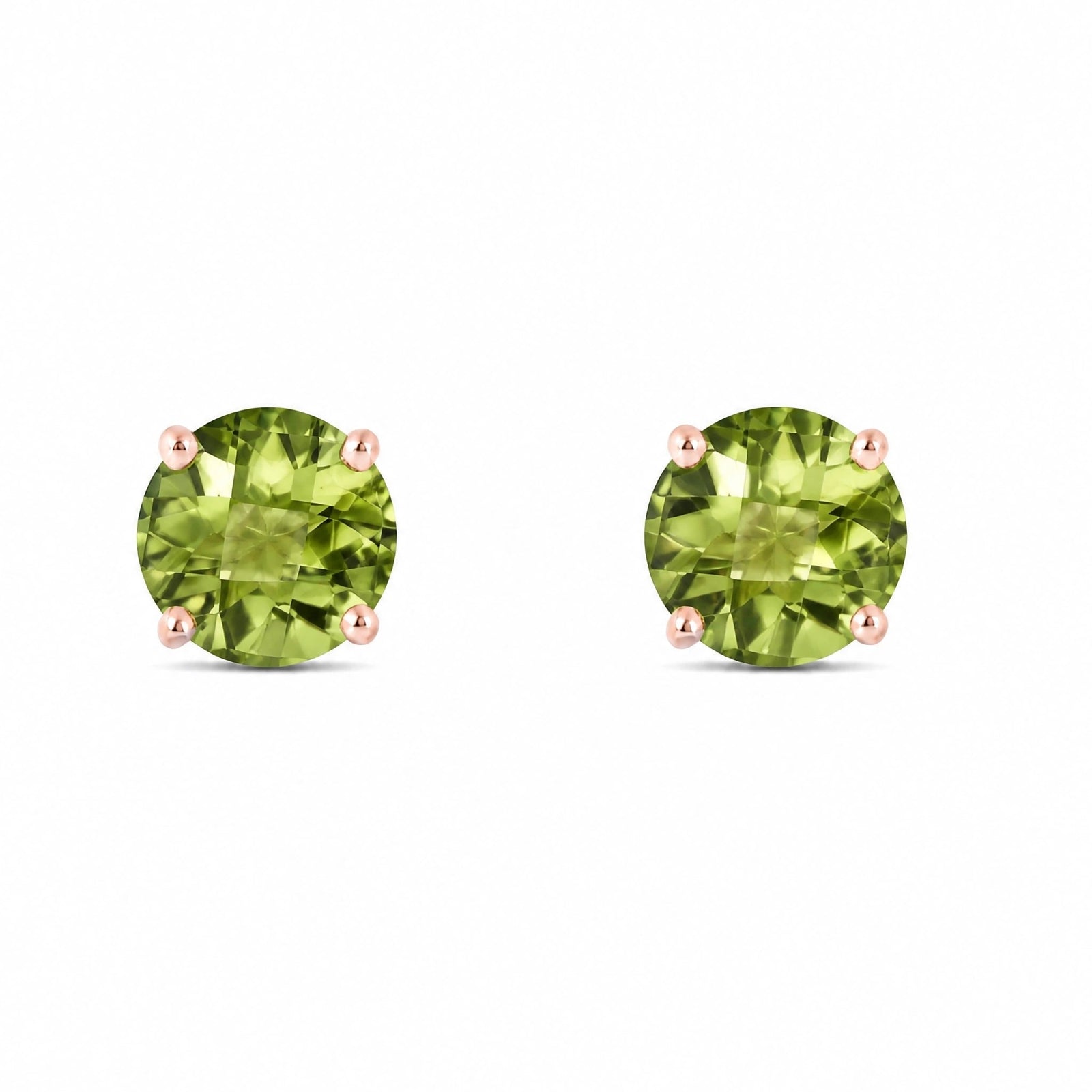 Rose Gold Petal Earrings Peridot 10K — Luna