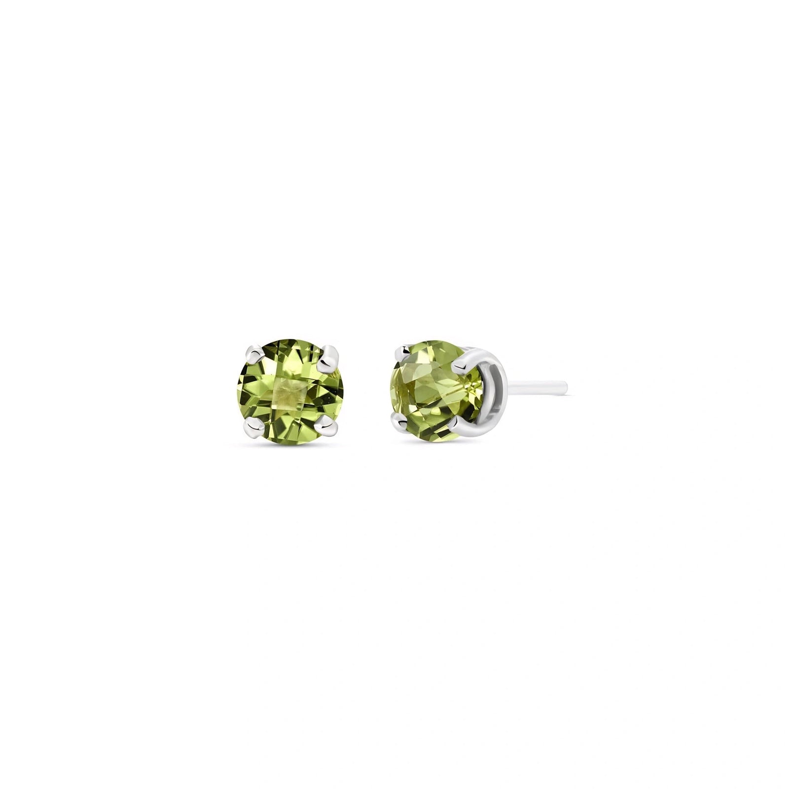 White Gold Petal Earrings Peridot 10K — Luna