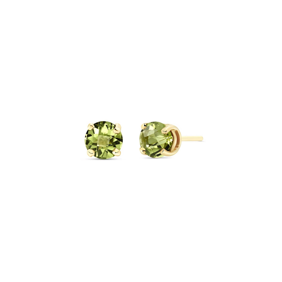 Yellow Gold Petal Earrings Peridot 10K — Luna