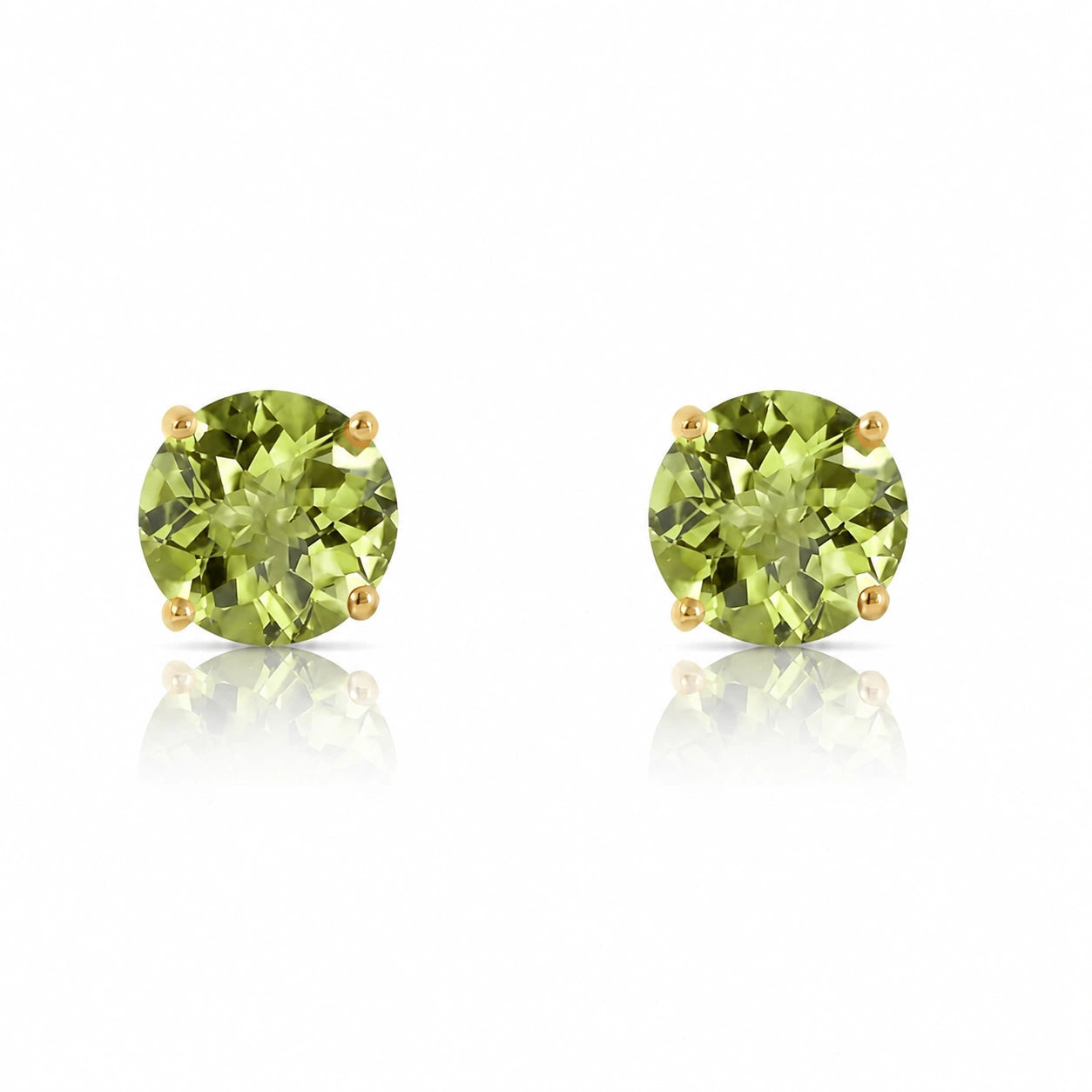 Yellow Gold Petal Earrings Peridot 10K — Luna