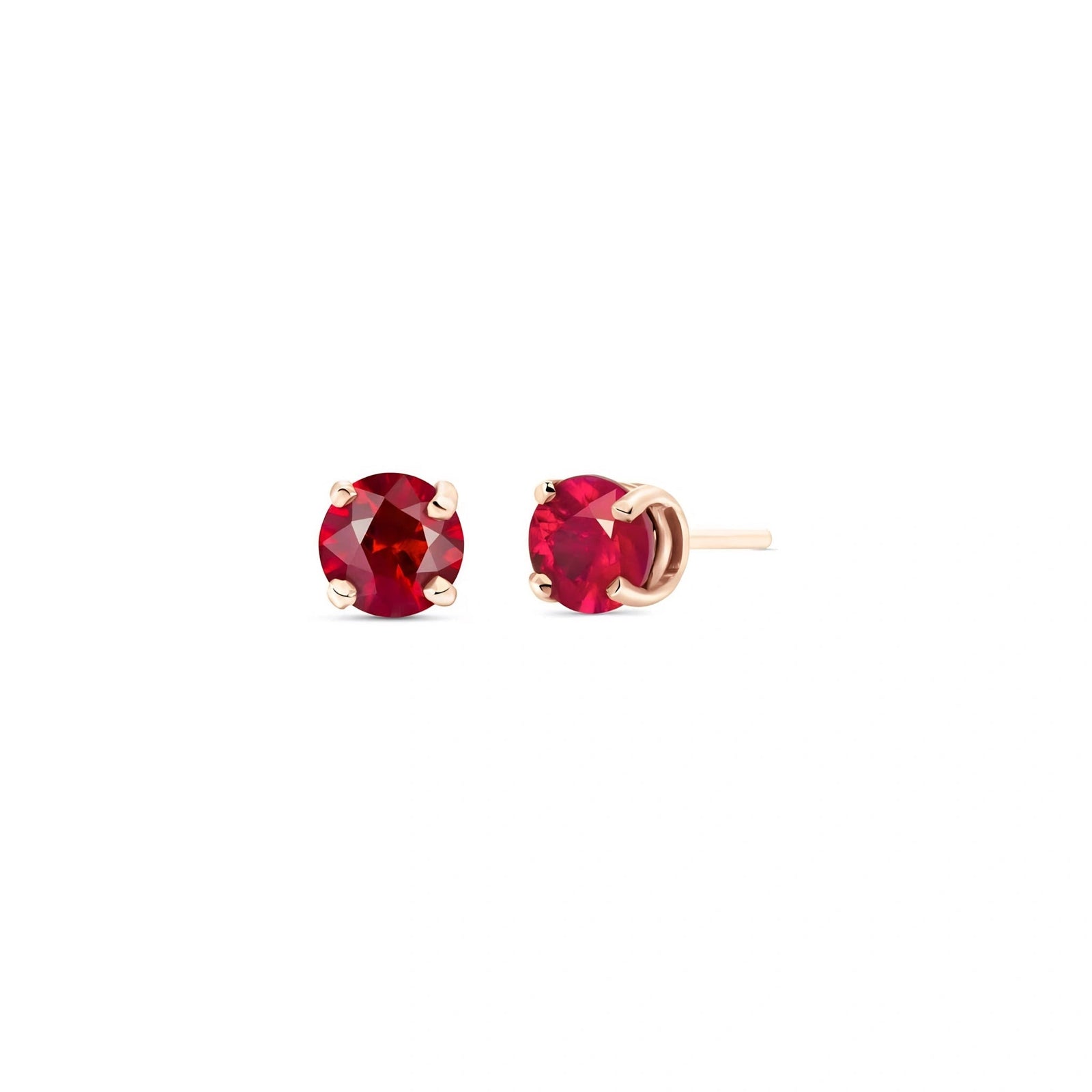 Rose Gold Petal Earrings Ruby 10K — Luna