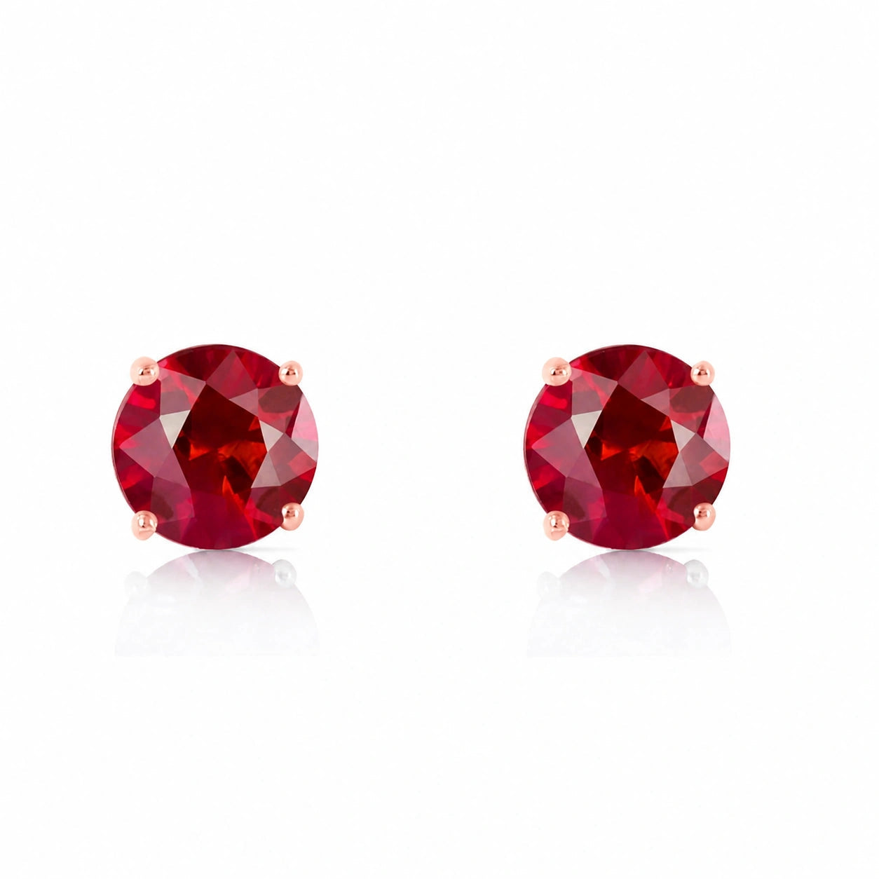 Rose Gold Petal Earrings Ruby 10K — Luna