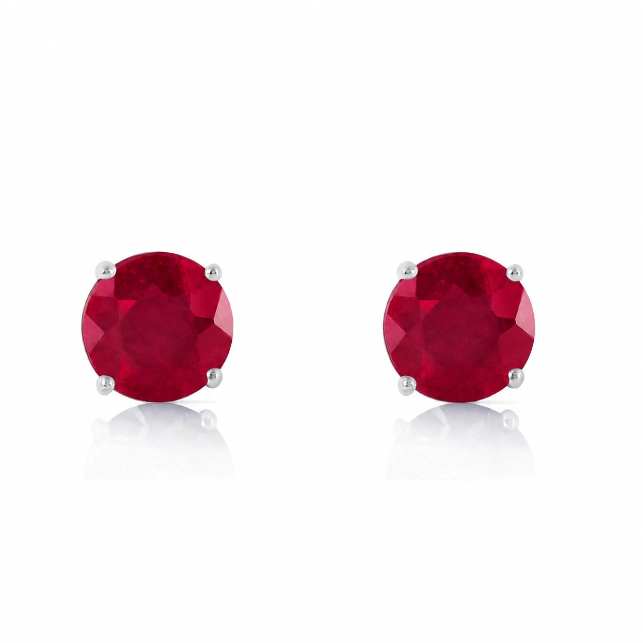 White Gold Petal Earrings Ruby 10K — Luna