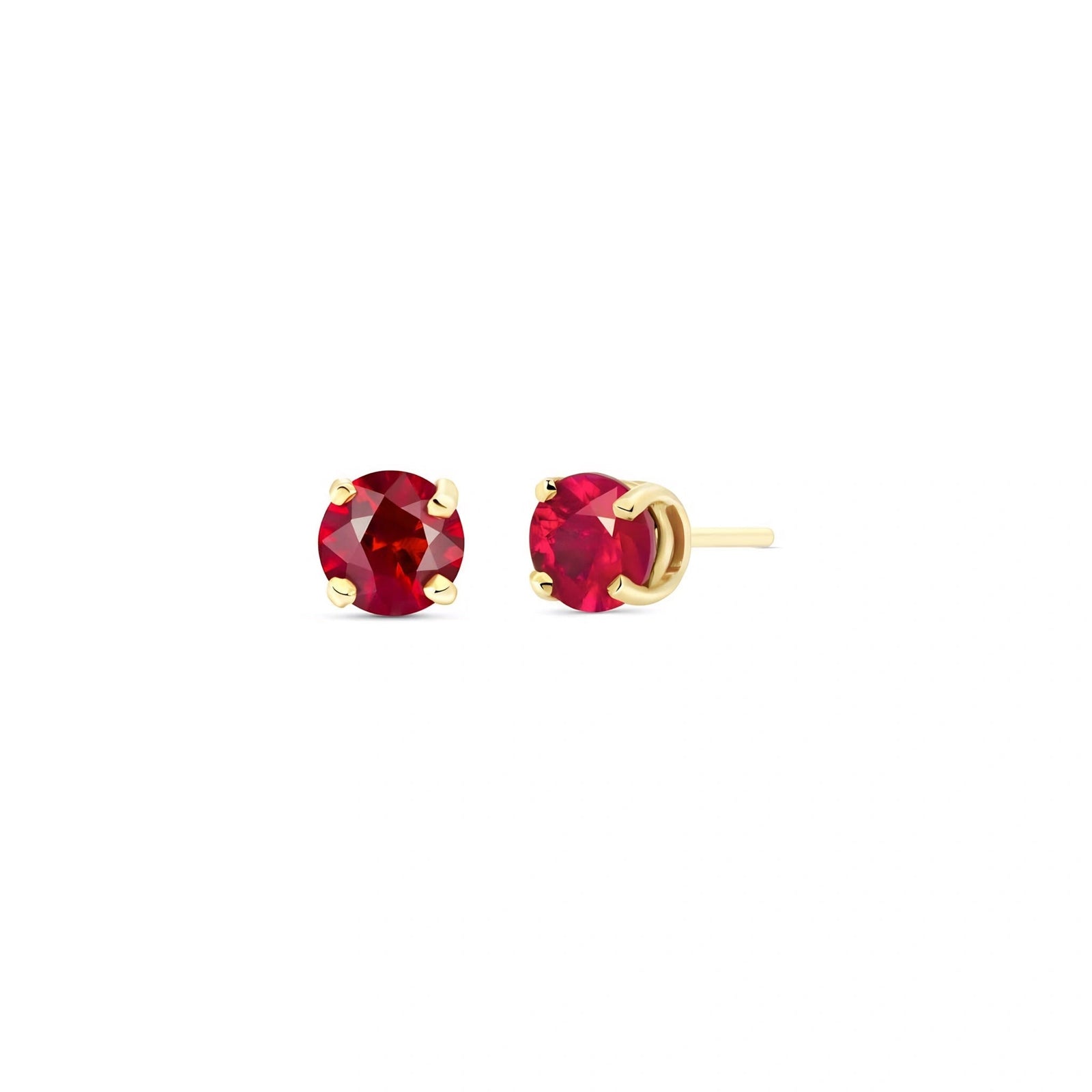 Yellow Gold Petal Earrings Ruby 10K — Luna