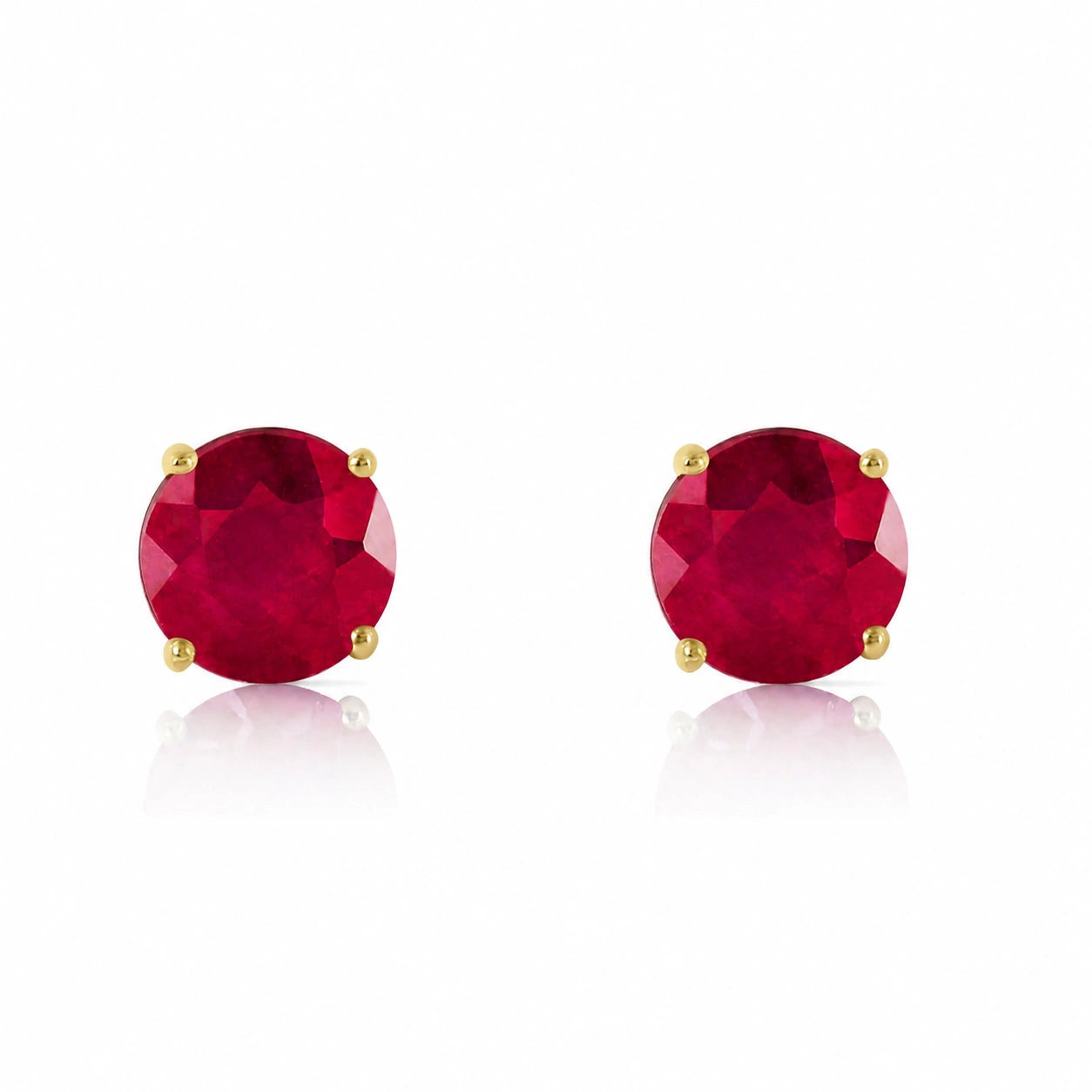 Yellow Gold Petal Earrings Ruby 10K — Luna