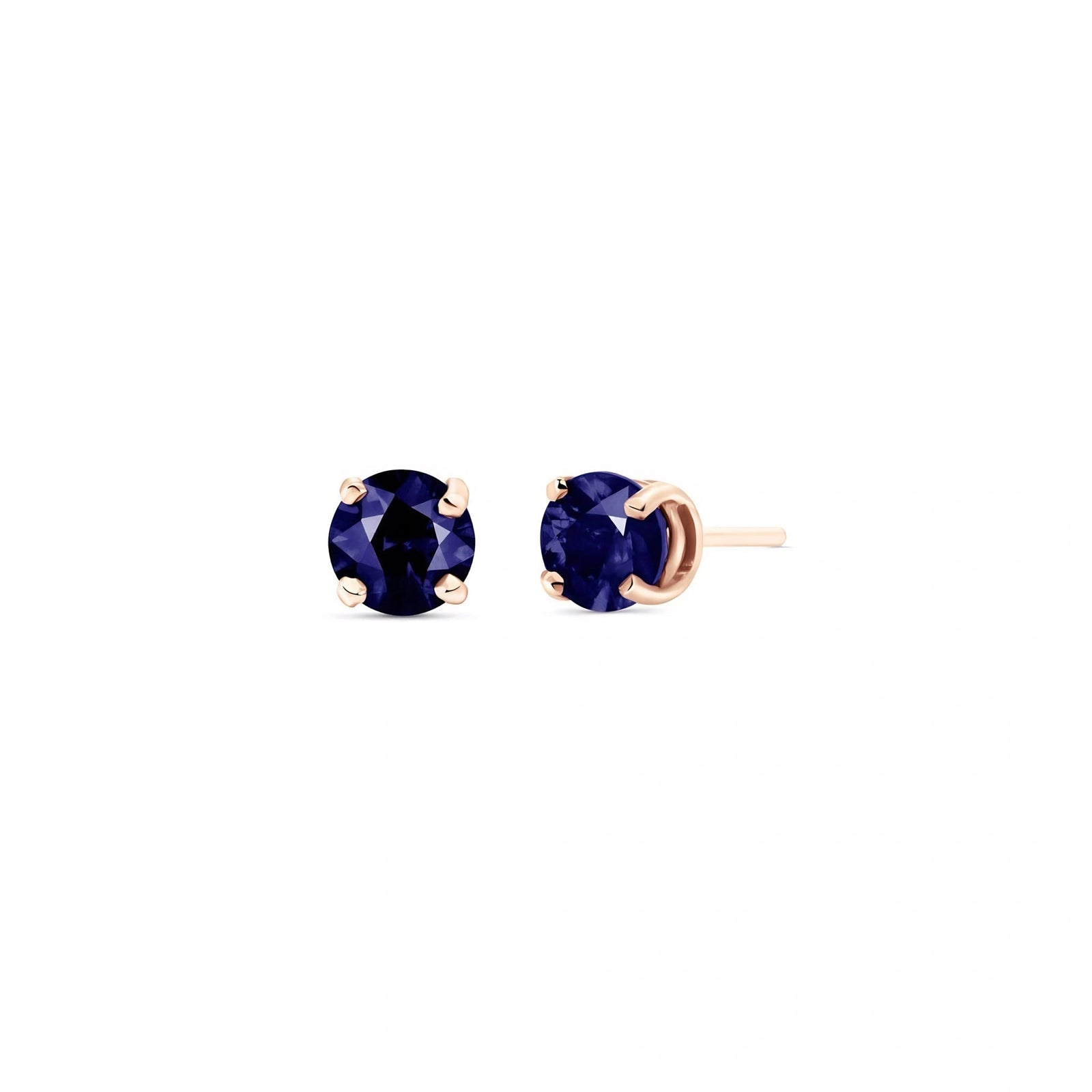 Rose Gold Petal Earrings Sapphire 10K — Luna