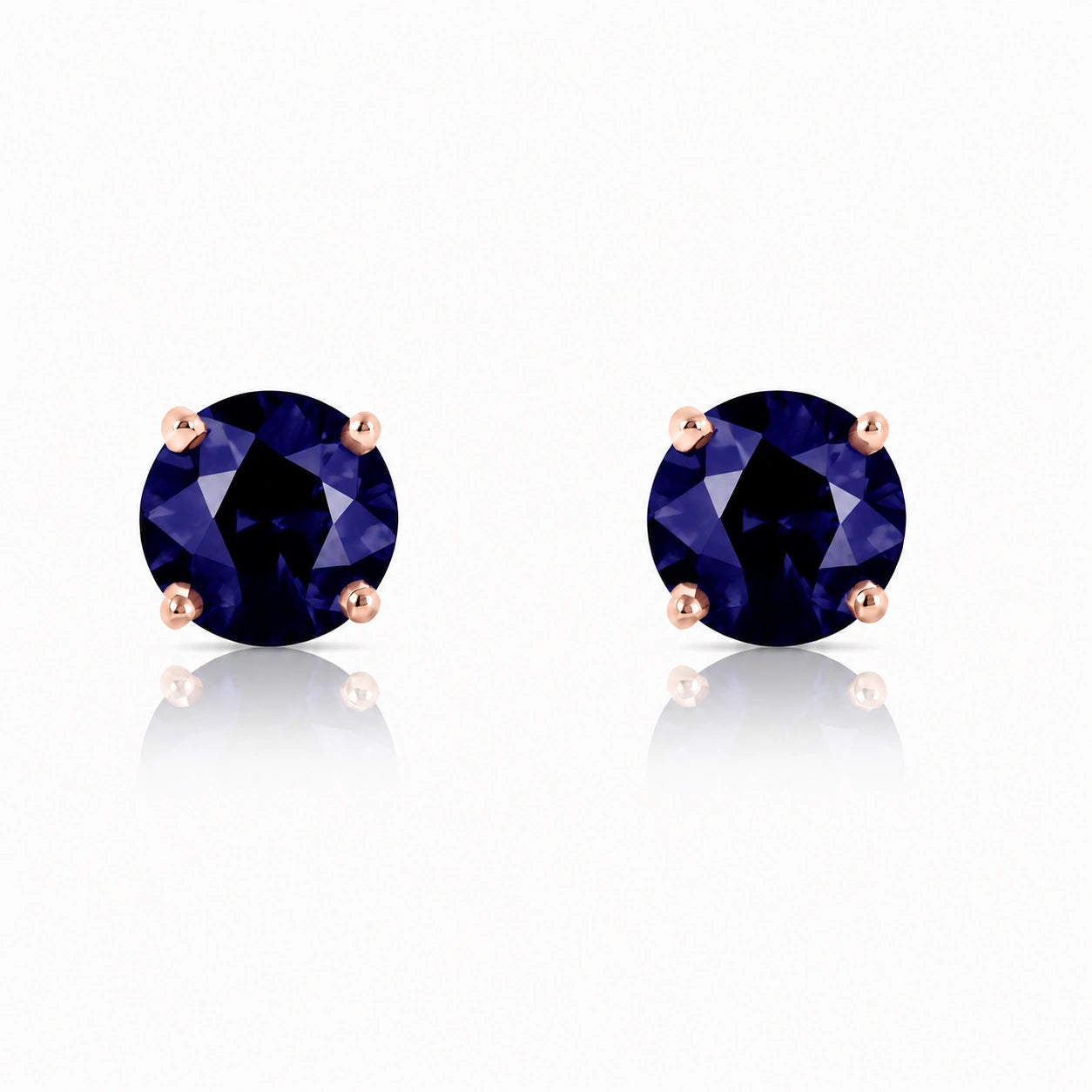 Rose Gold Petal Earrings Sapphire 10K — Luna