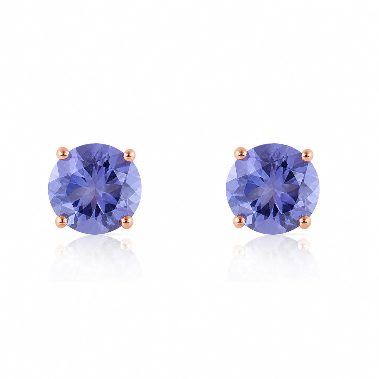 Rose Gold Petal Earrings Tanzanite 10K — Luna