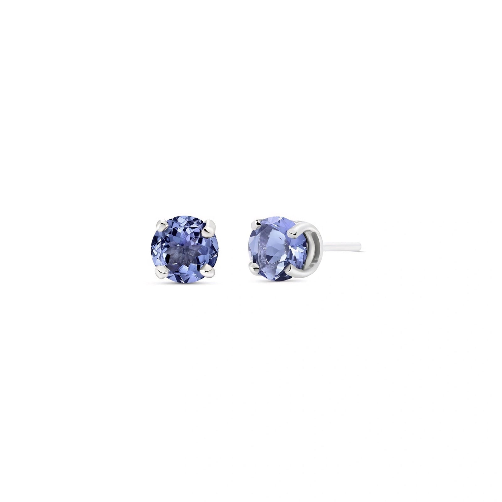 White Gold Petal Earrings Tanzanite 10K — Luna