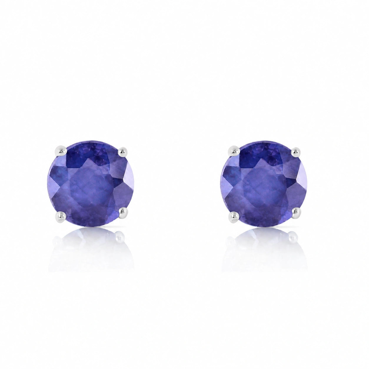 White Gold Petal Earrings Tanzanite 10K — Luna