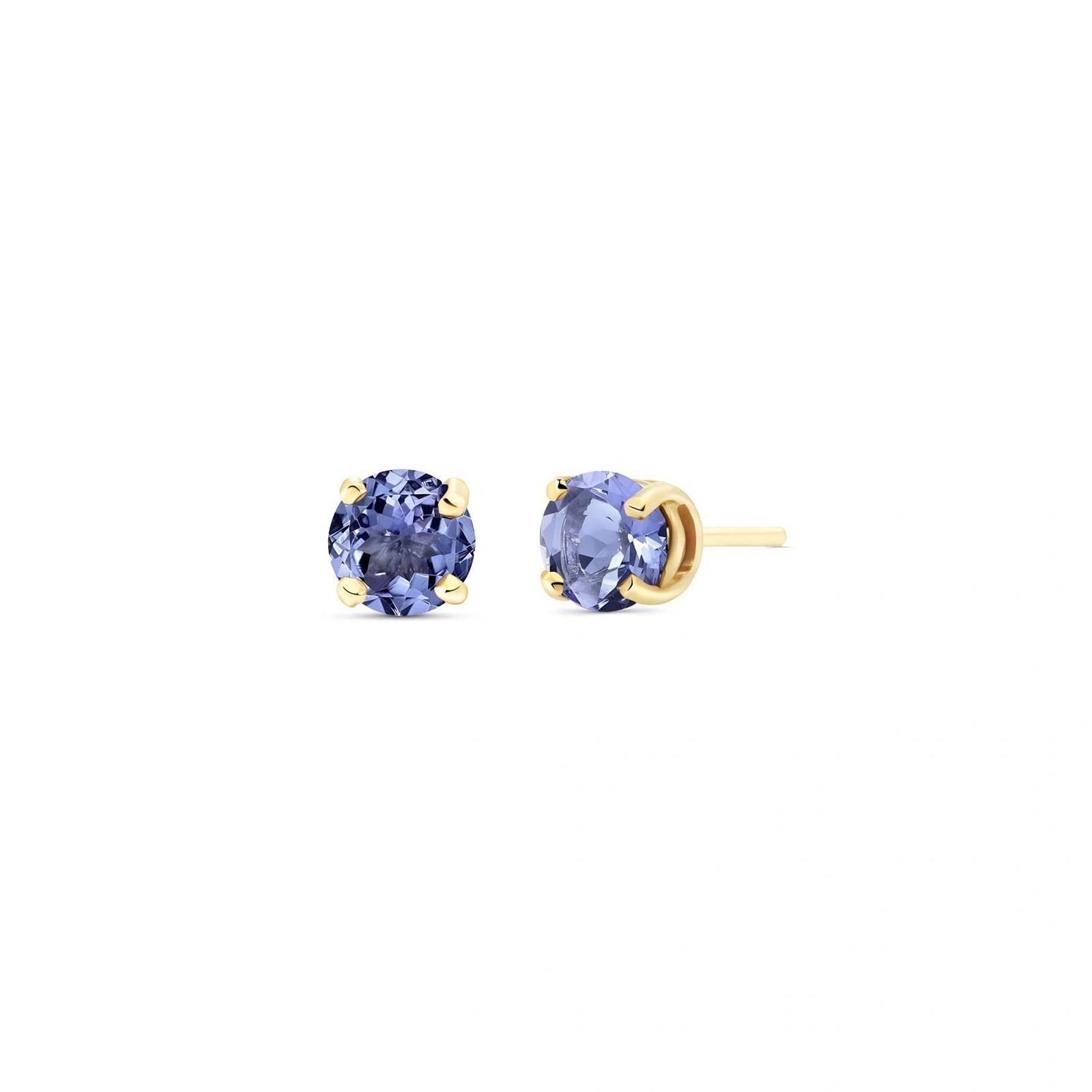 Yellow Gold Petal Earrings Tanzanite 10K — Luna