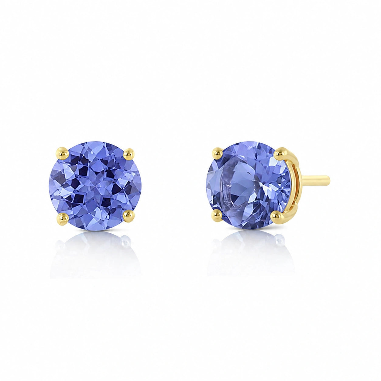 Yellow Gold Petal Earrings Tanzanite 10K — Luna