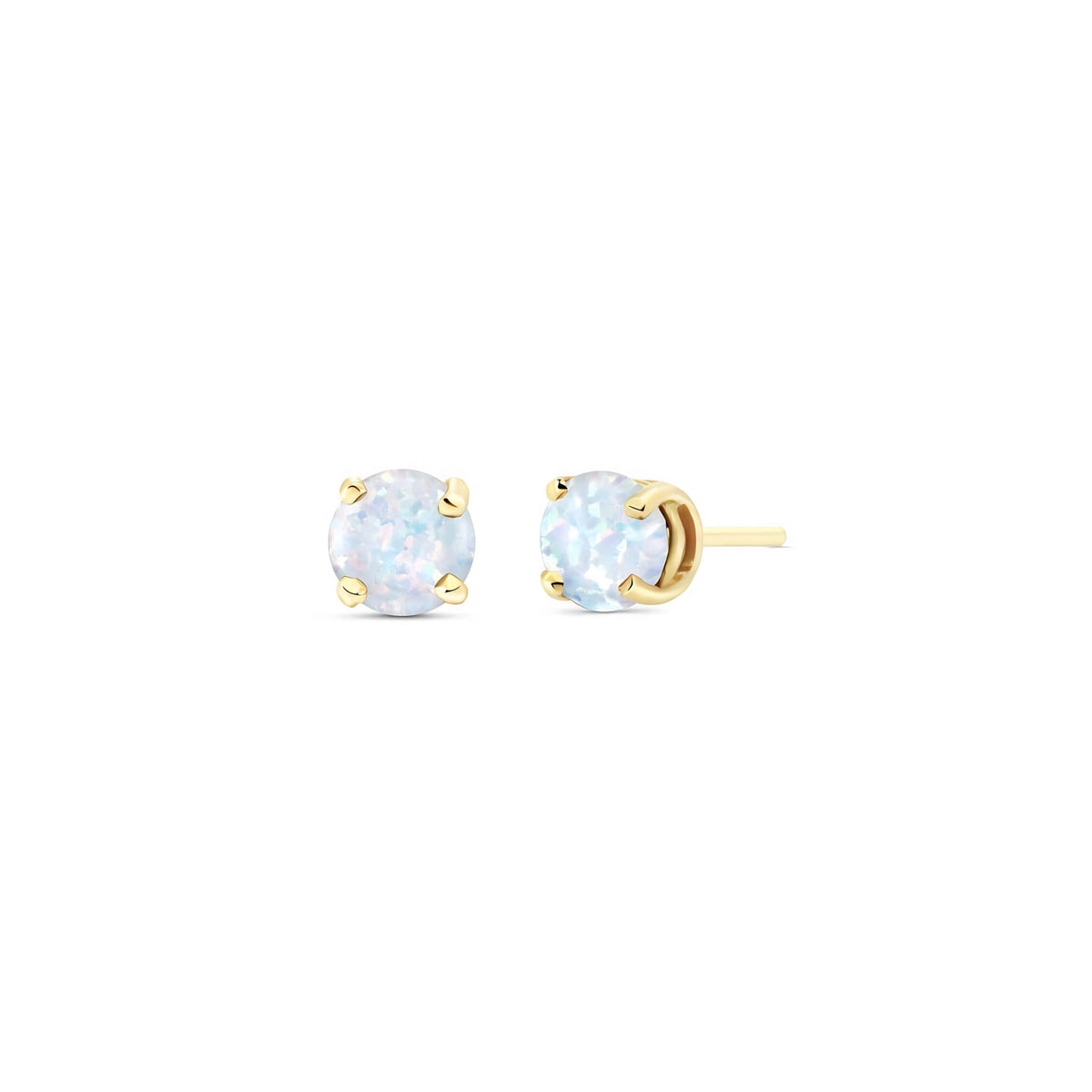 Yellow Gold Petal Earrings Opal 10K — Luna