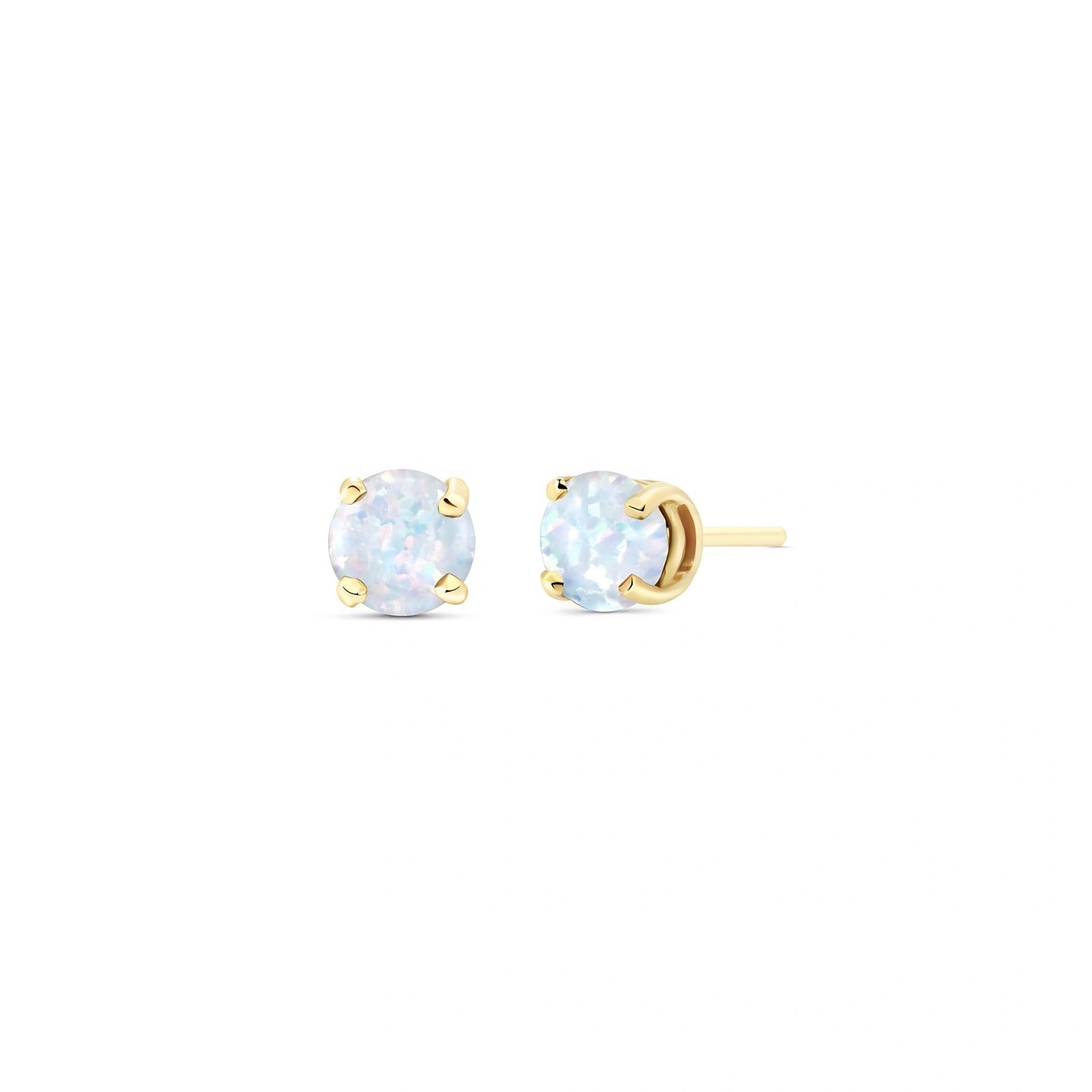 Yellow Gold Petal Earrings Opal 10K — Luna