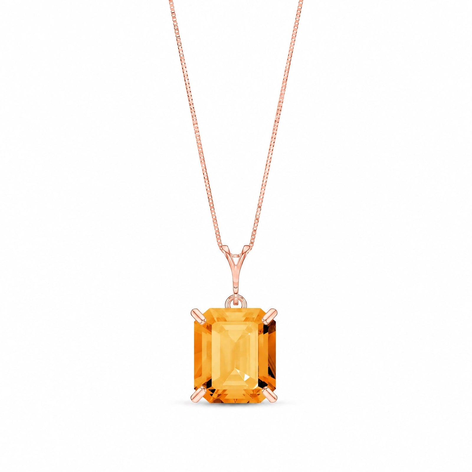 Rose Gold Belle Necklace Citrine 10K — Isaura
