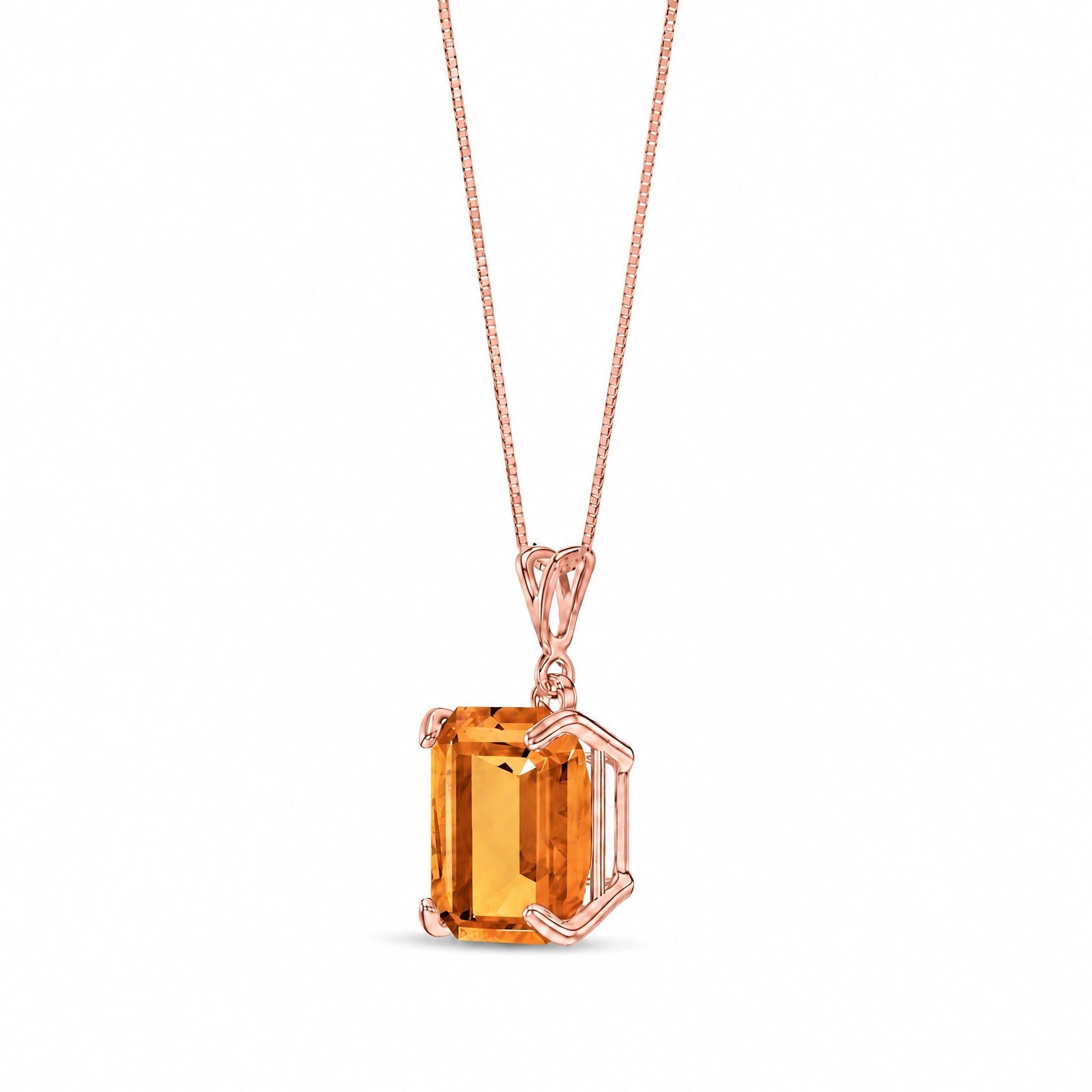 Rose Gold Belle Necklace Citrine 10K — Isaura