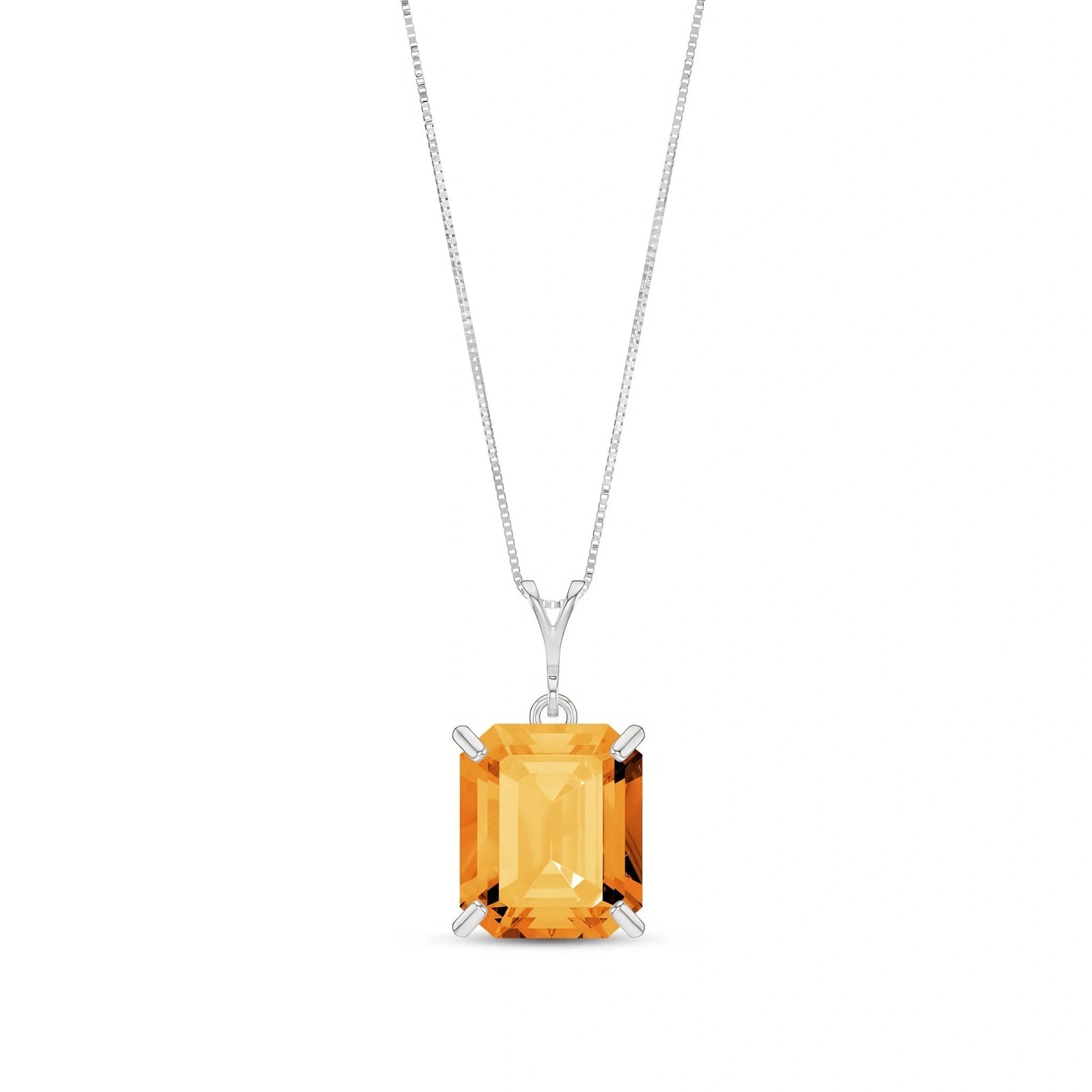 White Gold Belle Necklace Citrine 10K — Isaura