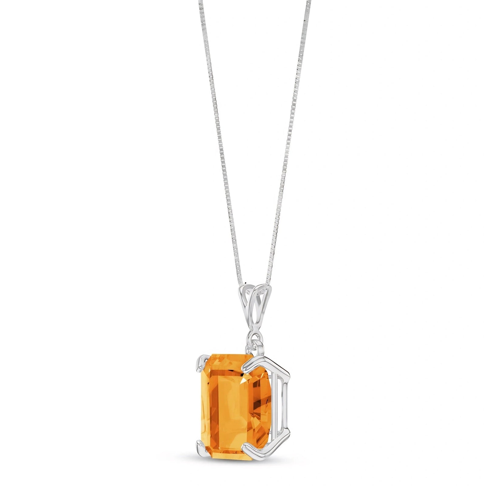 White Gold Belle Necklace Citrine 10K — Isaura