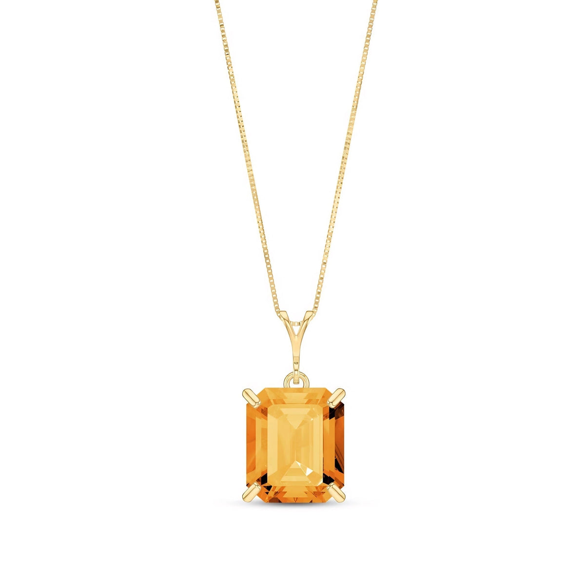 Yellow Gold Belle Necklace Citrine 10K — Isaura