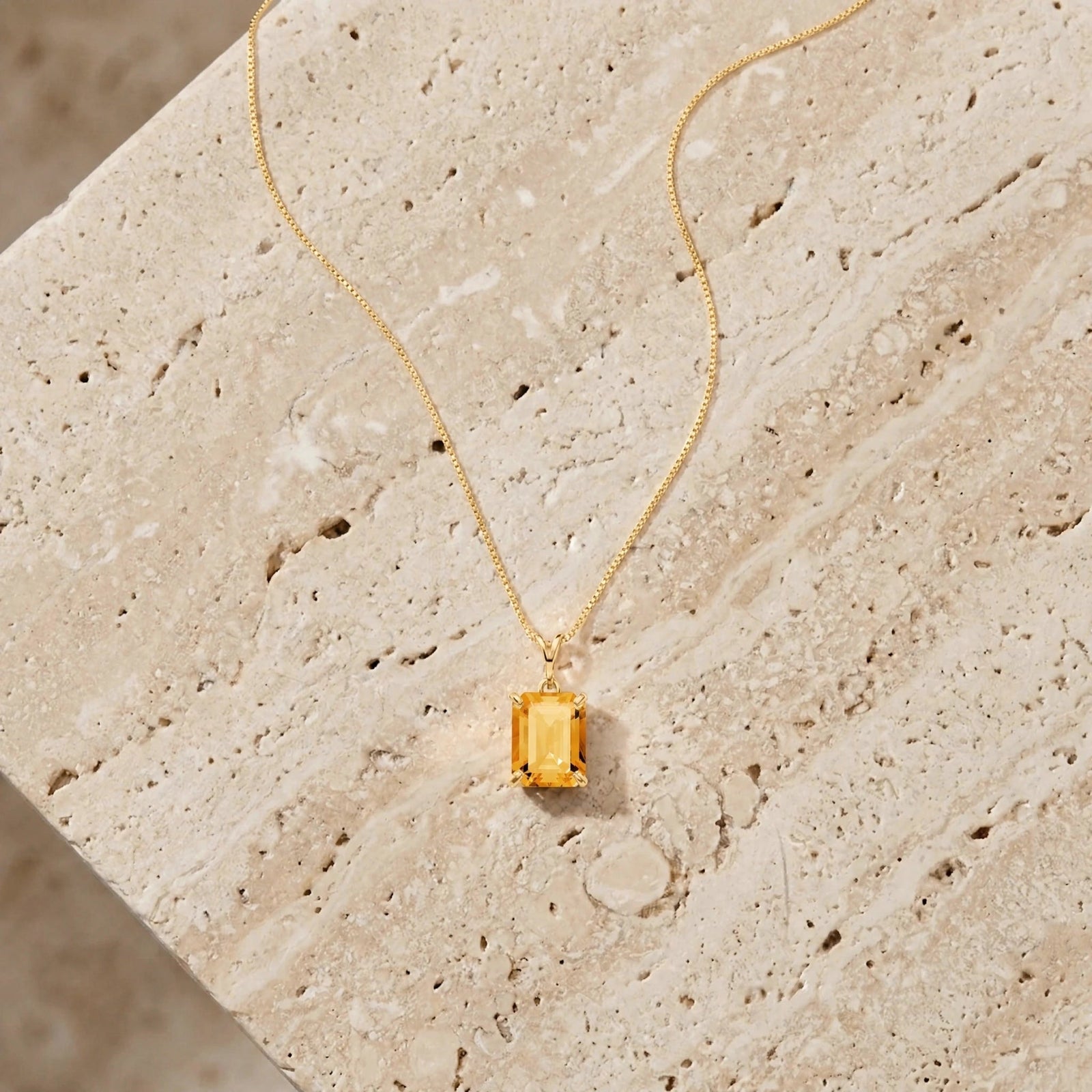 Yellow Gold Belle Necklace Citrine 10K — Isaura