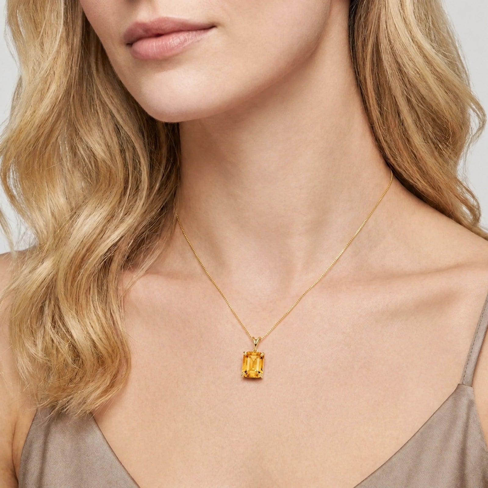 Yellow Gold Belle Necklace Citrine 10K — Isaura