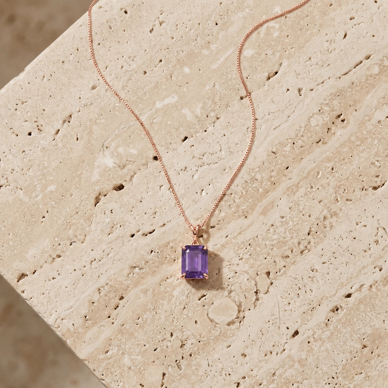 Rose Gold Belle Necklace Alexandrite 10K — Isaura