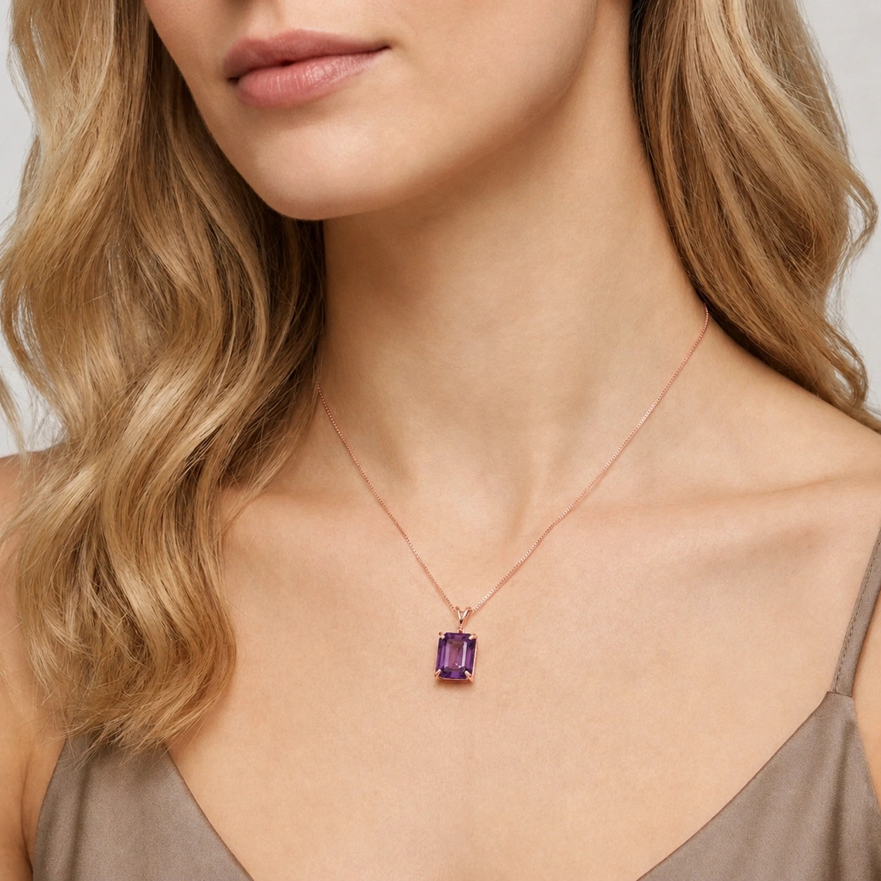 Rose Gold Belle Necklace Alexandrite 10K — Isaura