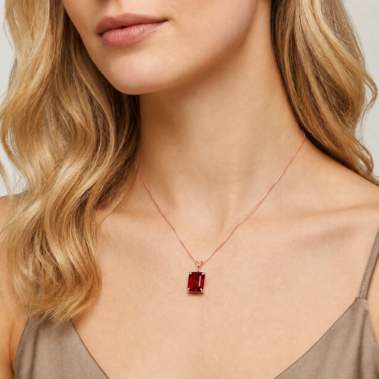 Rose Gold Belle Necklace Amethyst 10K — Isaura