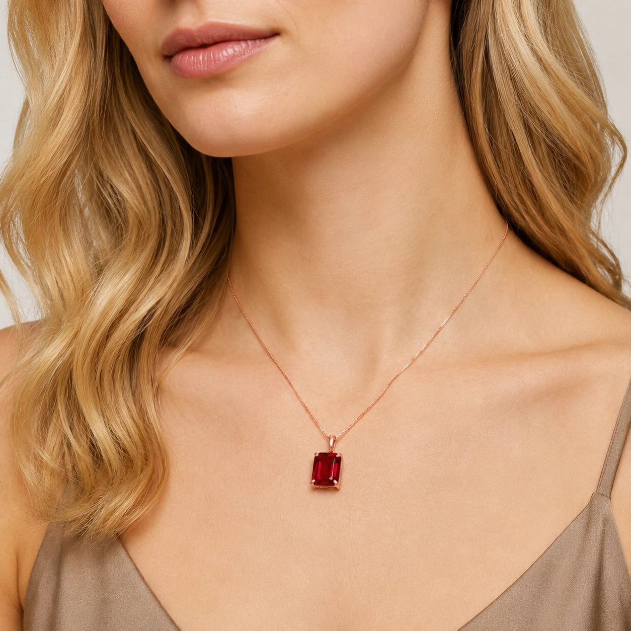 Rose Gold Belle Necklace Amethyst 10K — Isaura