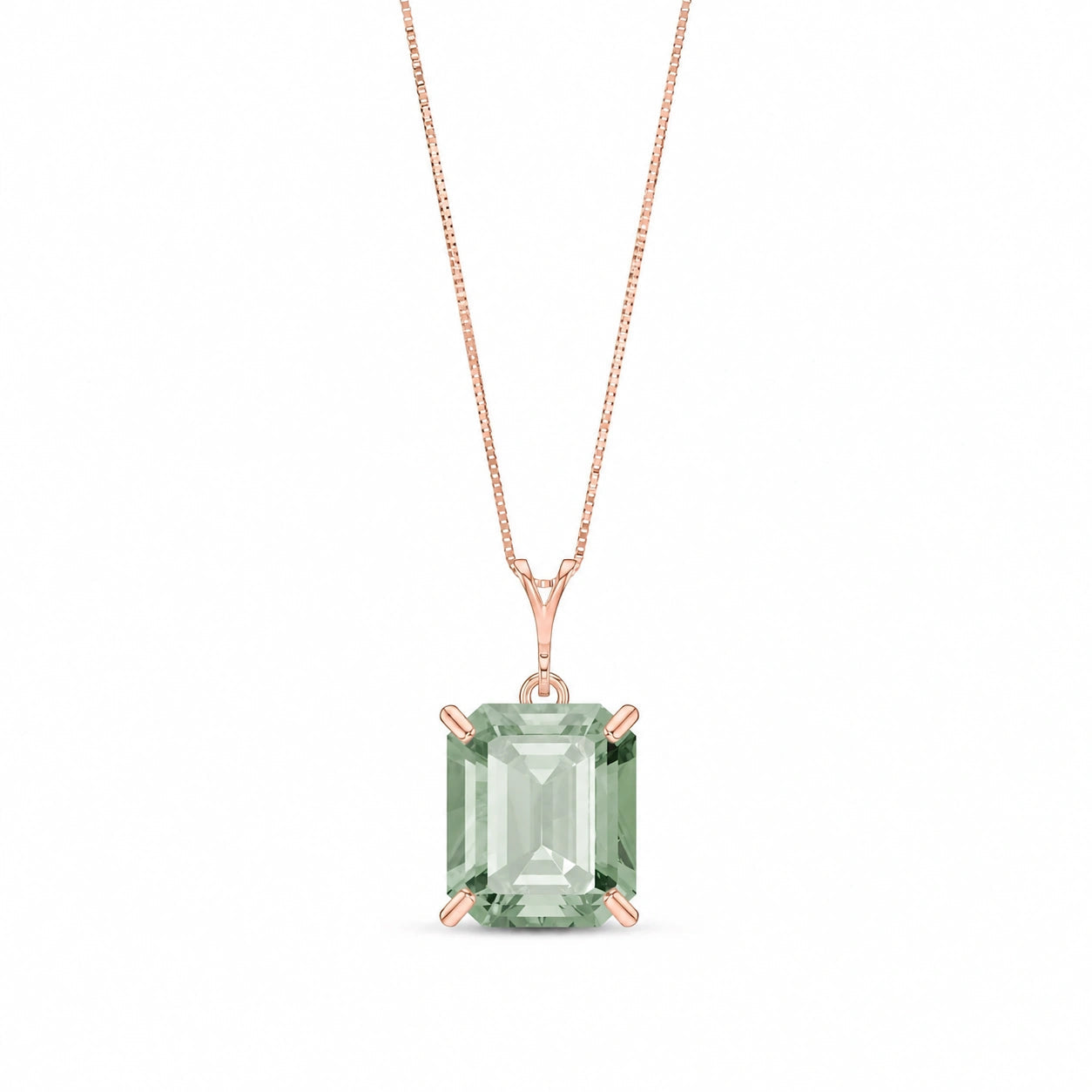 Rose Gold Belle Necklace Emerald 10K — Isaura