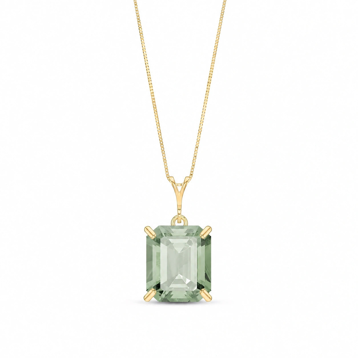 Yellow Gold Belle Necklace Emerald 10K — Isaura