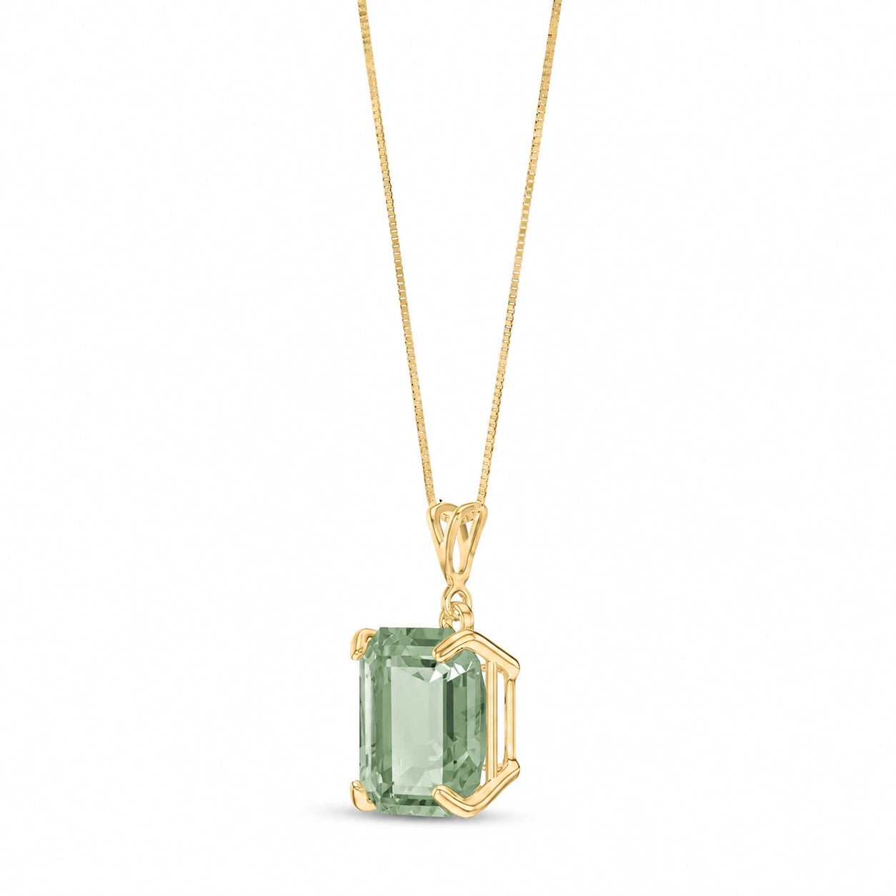 Yellow Gold Belle Necklace Emerald 10K — Isaura