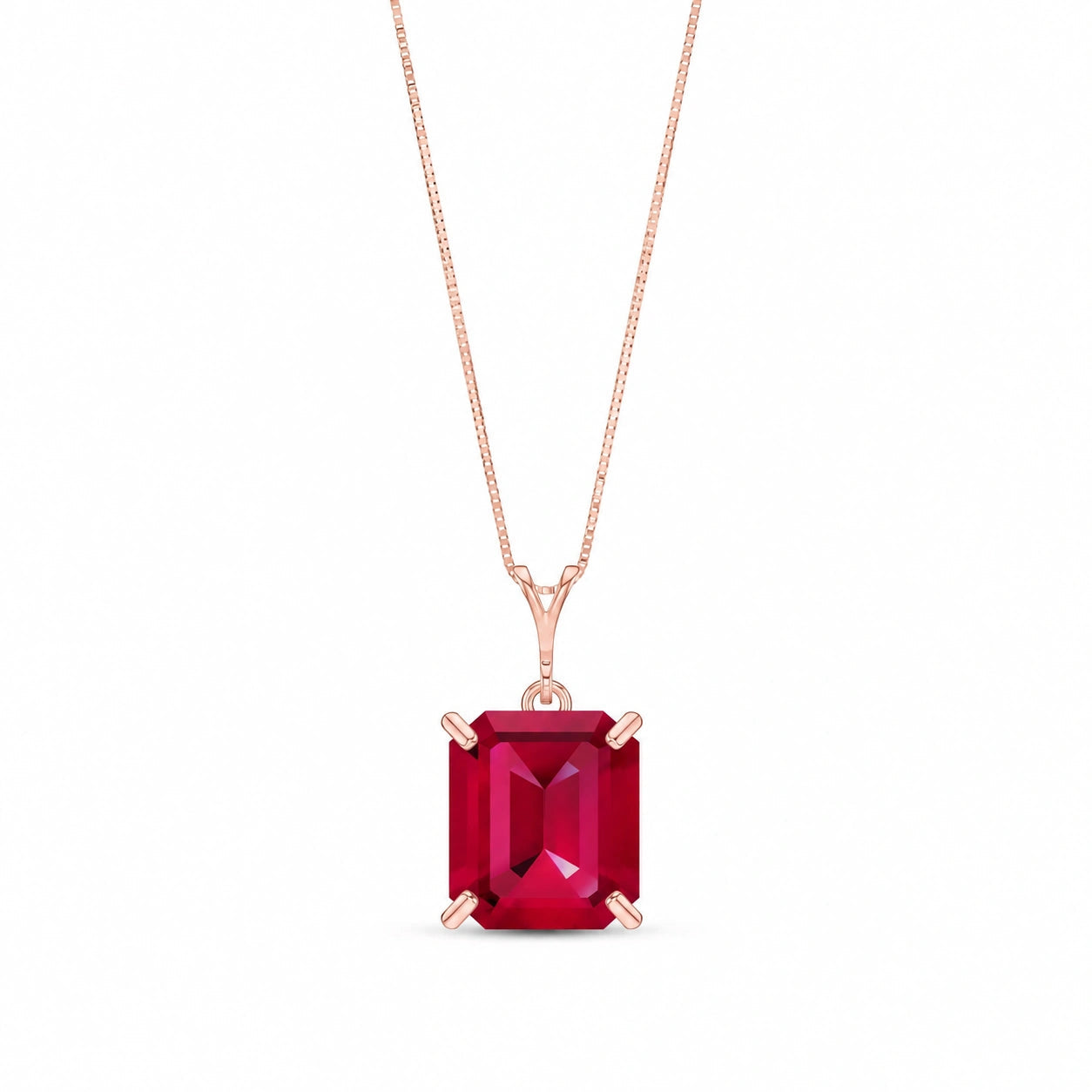 Rose Gold Belle Necklace Garnet 10K — Isaura