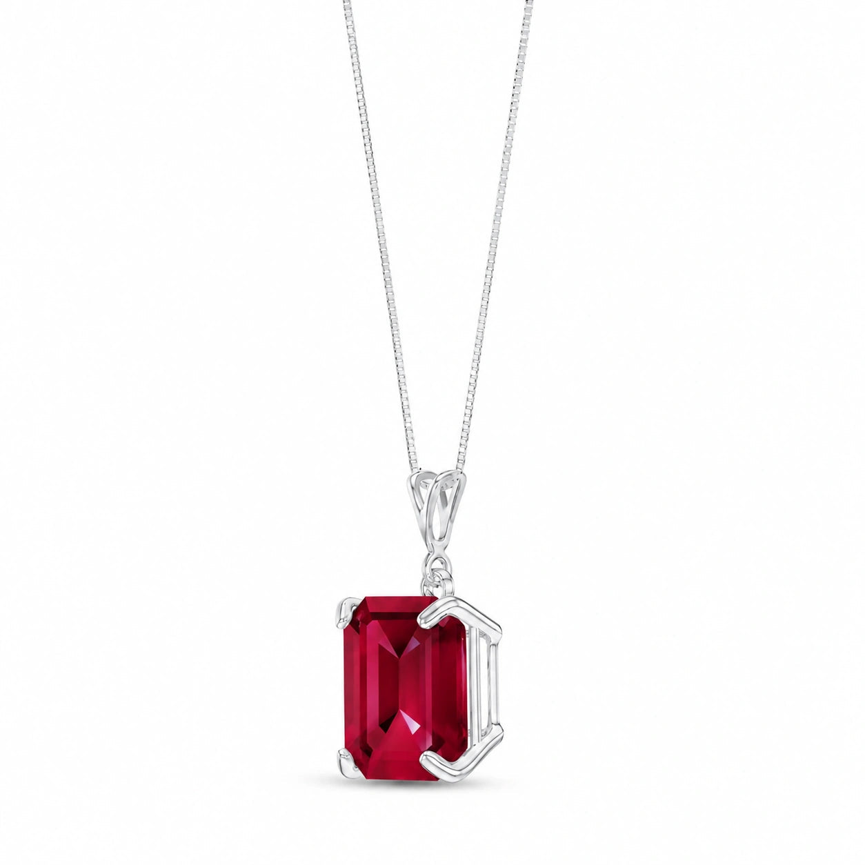 White Gold Belle Necklace Garnet 10K — Isaura