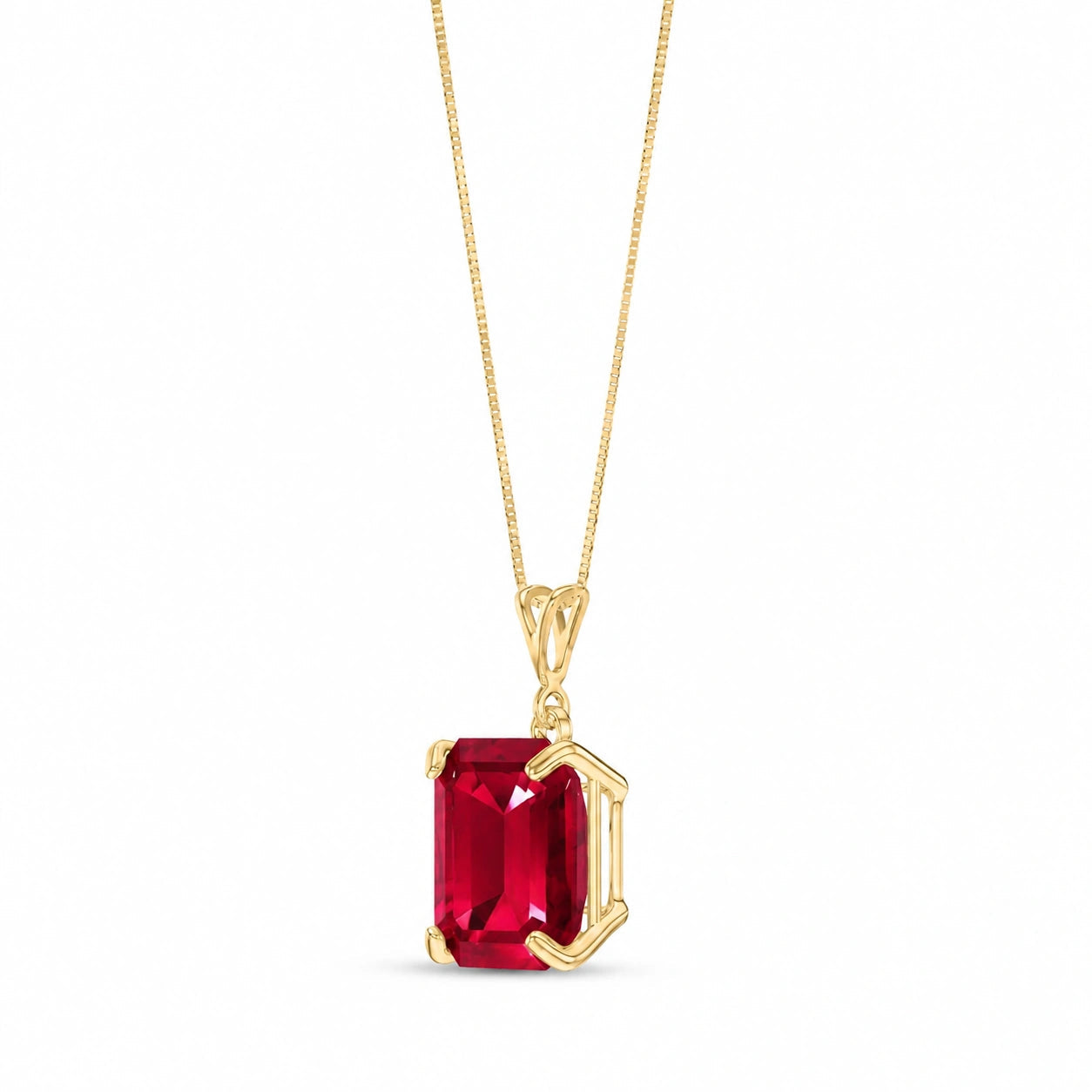 Yellow Gold Belle Necklace Garnet 10K — Isaura