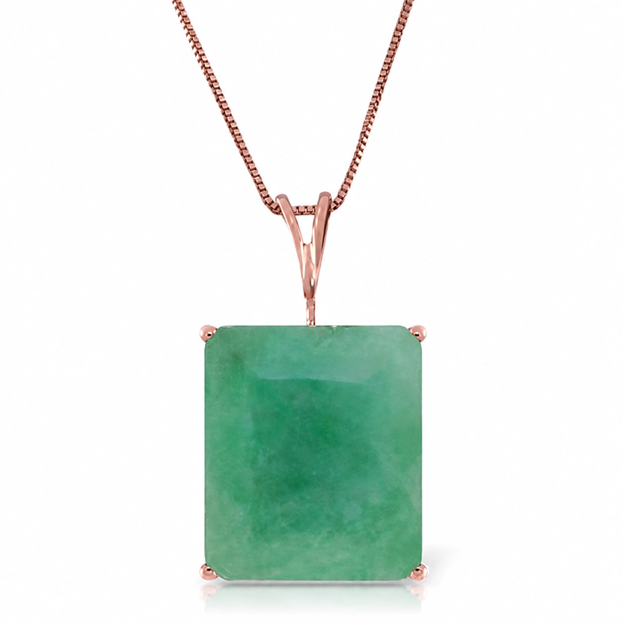 Rose Gold Belle Necklace Green Amethyst 10K — Isaura