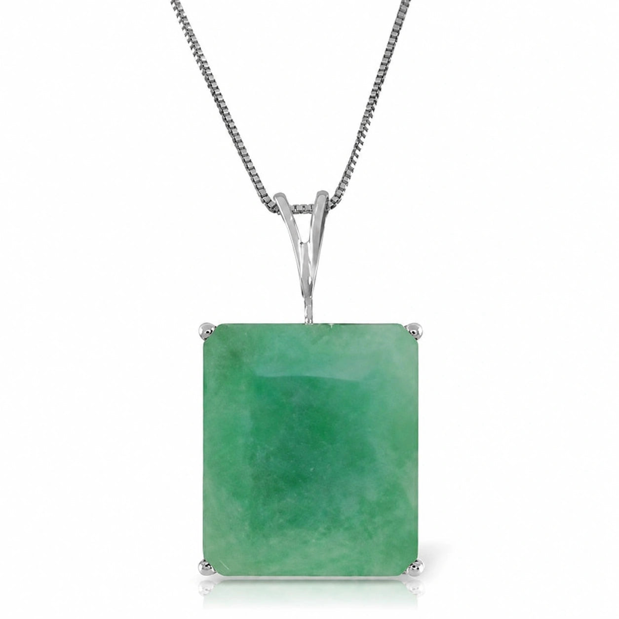 White Gold Belle Necklace Green Amethyst 10K — Isaura