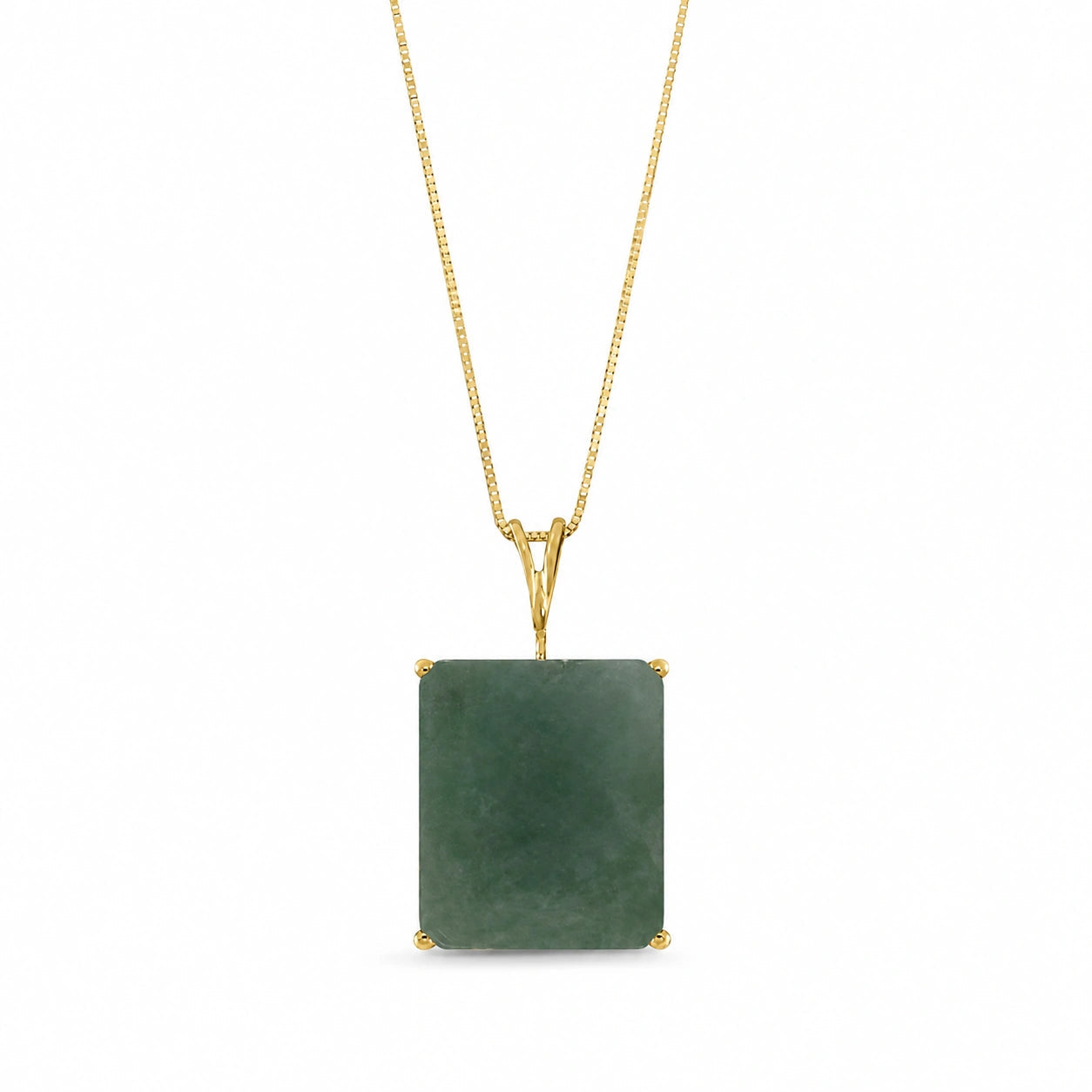 Yellow Gold Belle Necklace Green Amethyst 10K — Isaura