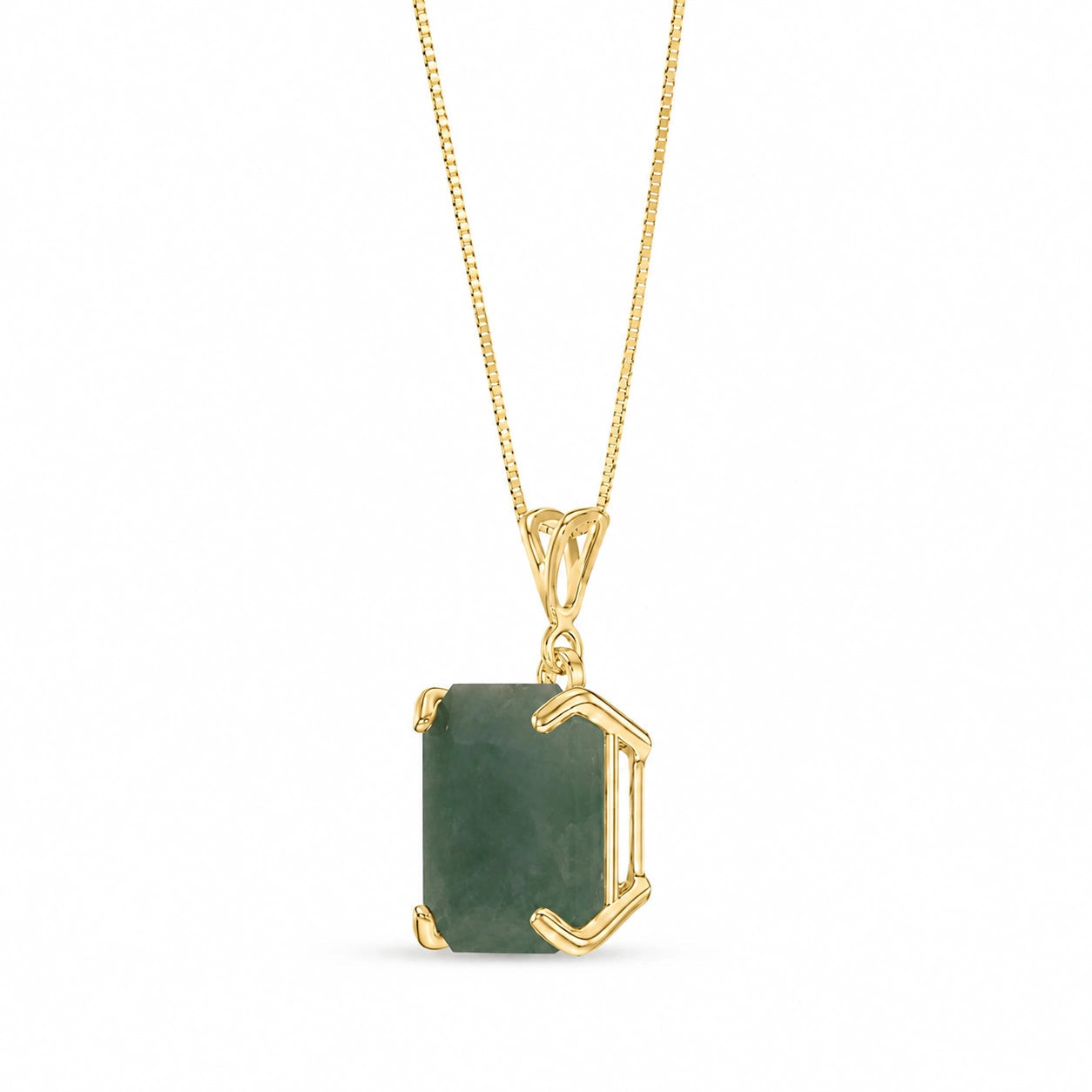 Yellow Gold Belle Necklace Green Amethyst 10K — Isaura