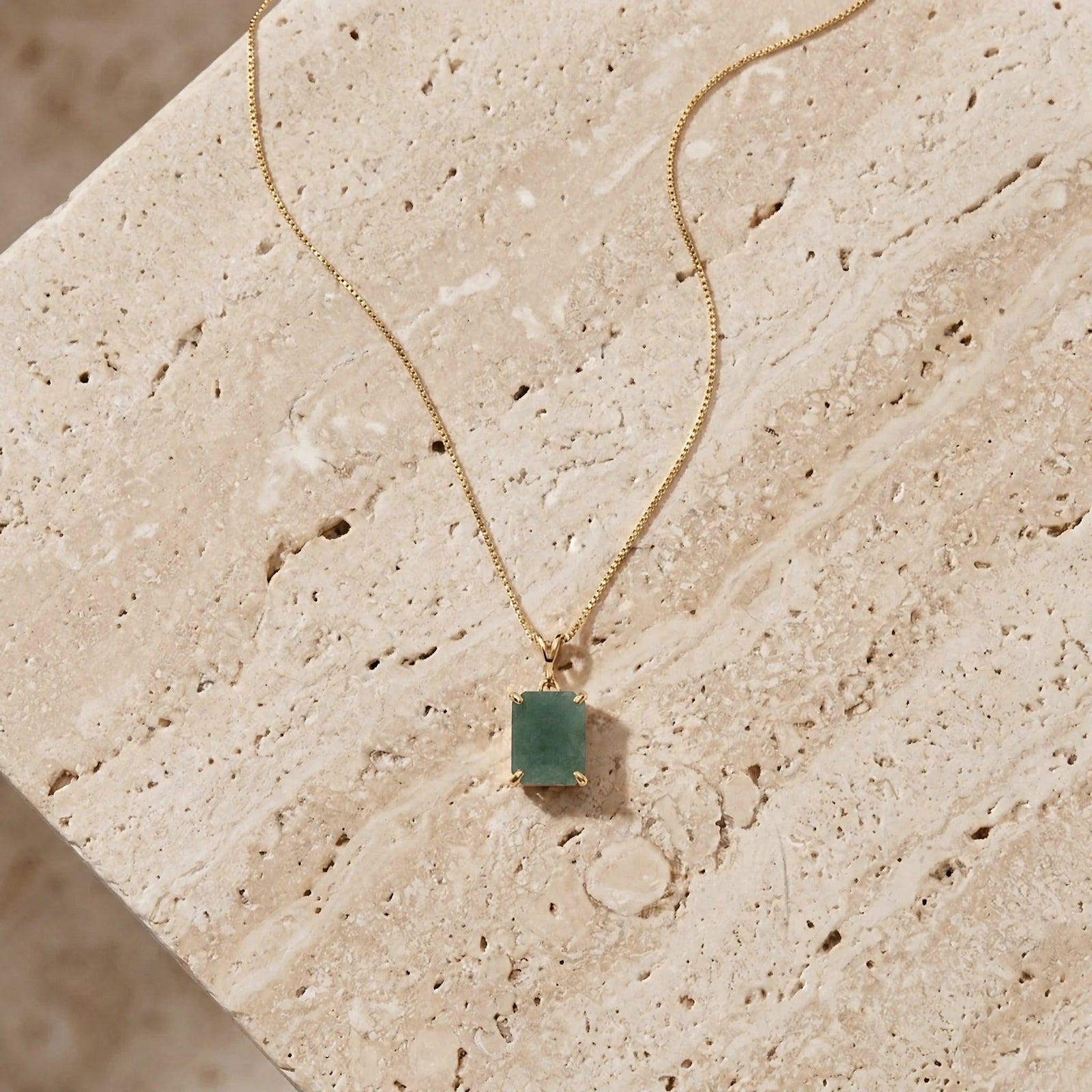 Yellow Gold Belle Necklace Green Amethyst 10K — Isaura